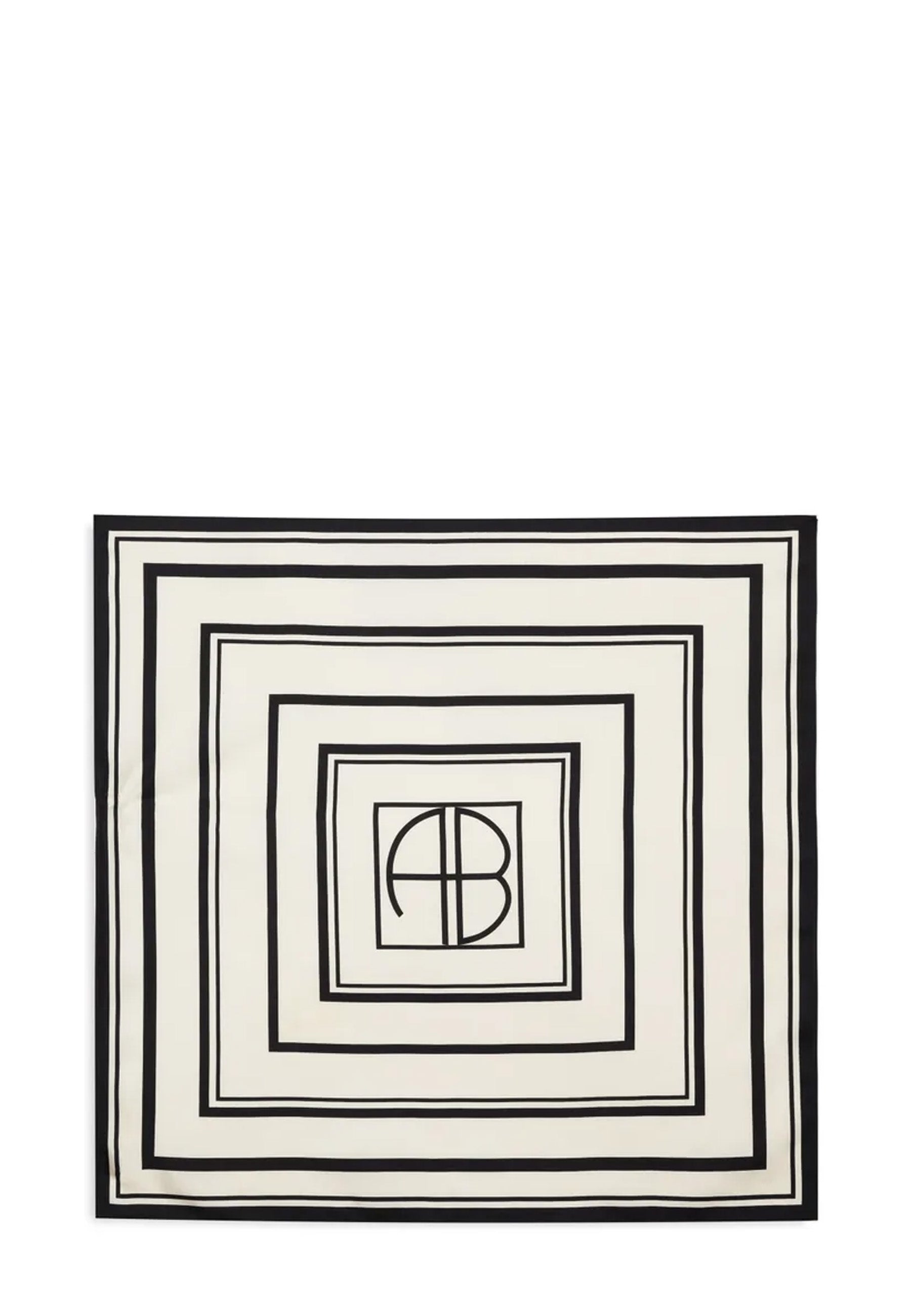 York Tuch | Ivory and Black Monogram
