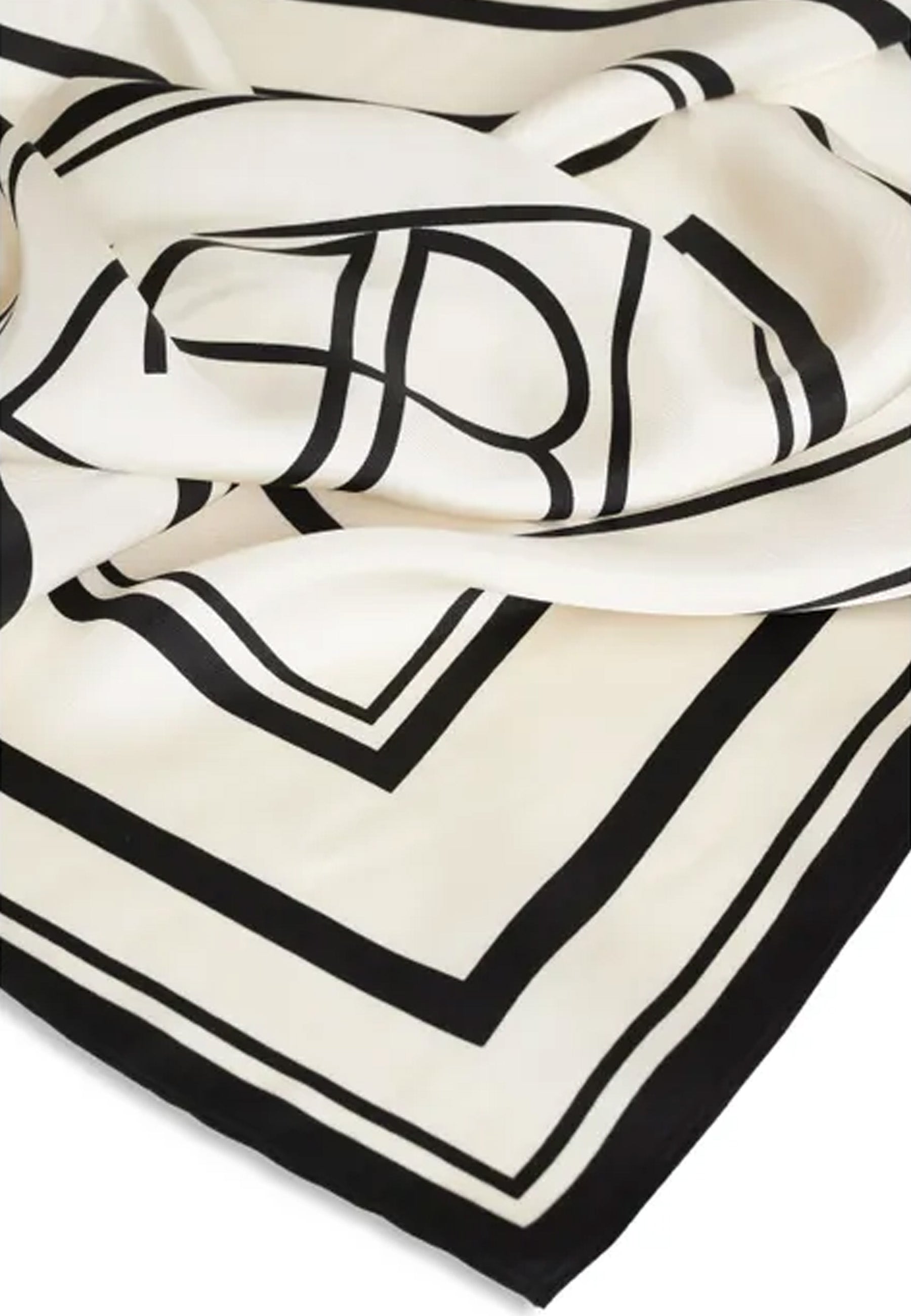 York Tuch | Ivory and Black Monogram