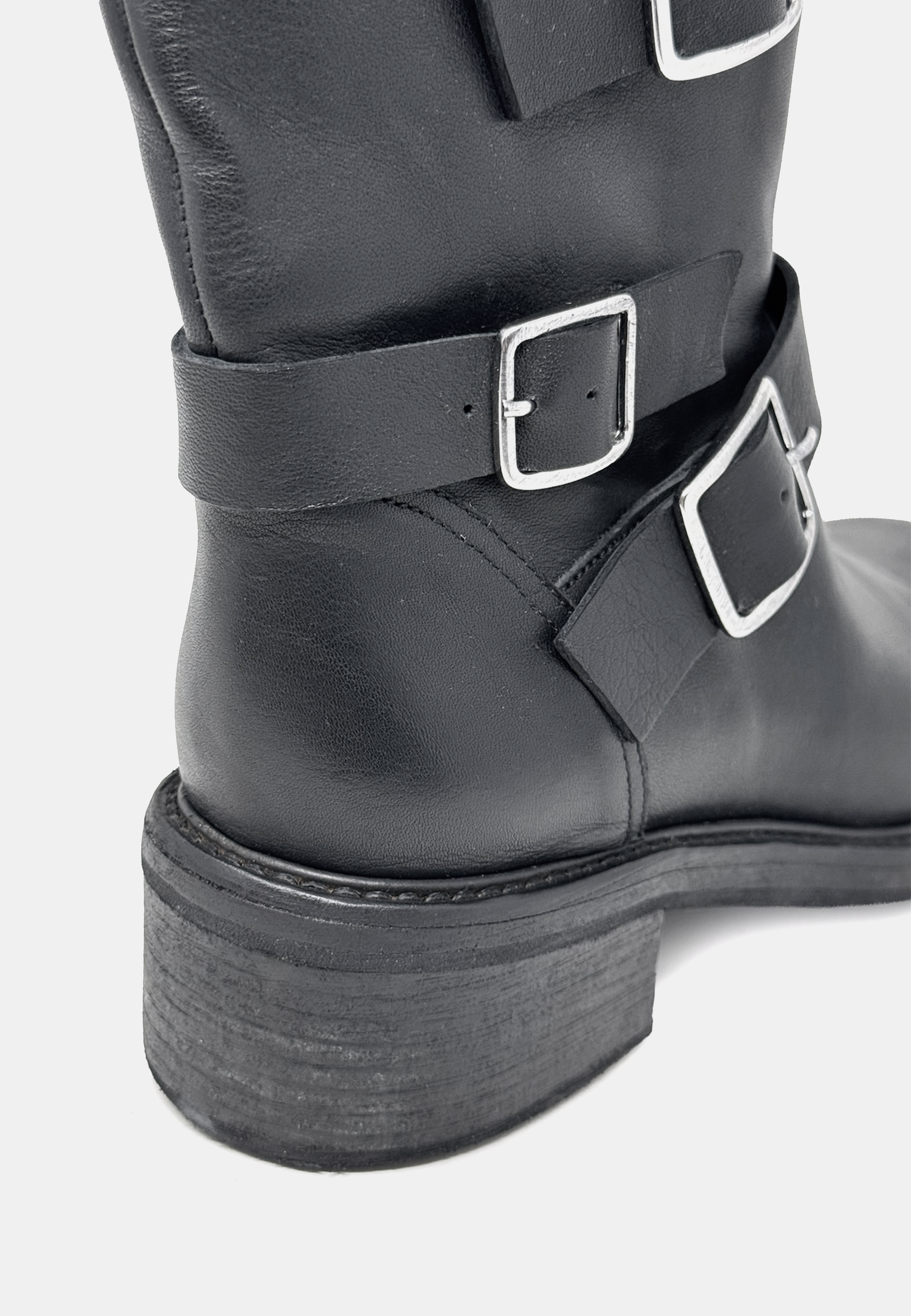 Homer Schnallen Langschaft Boot | Nero