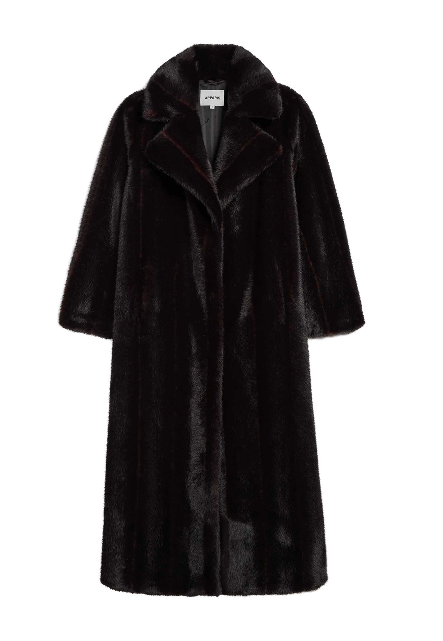 Gabrielle Faux Fur Mantel | Noir Shaved Mink