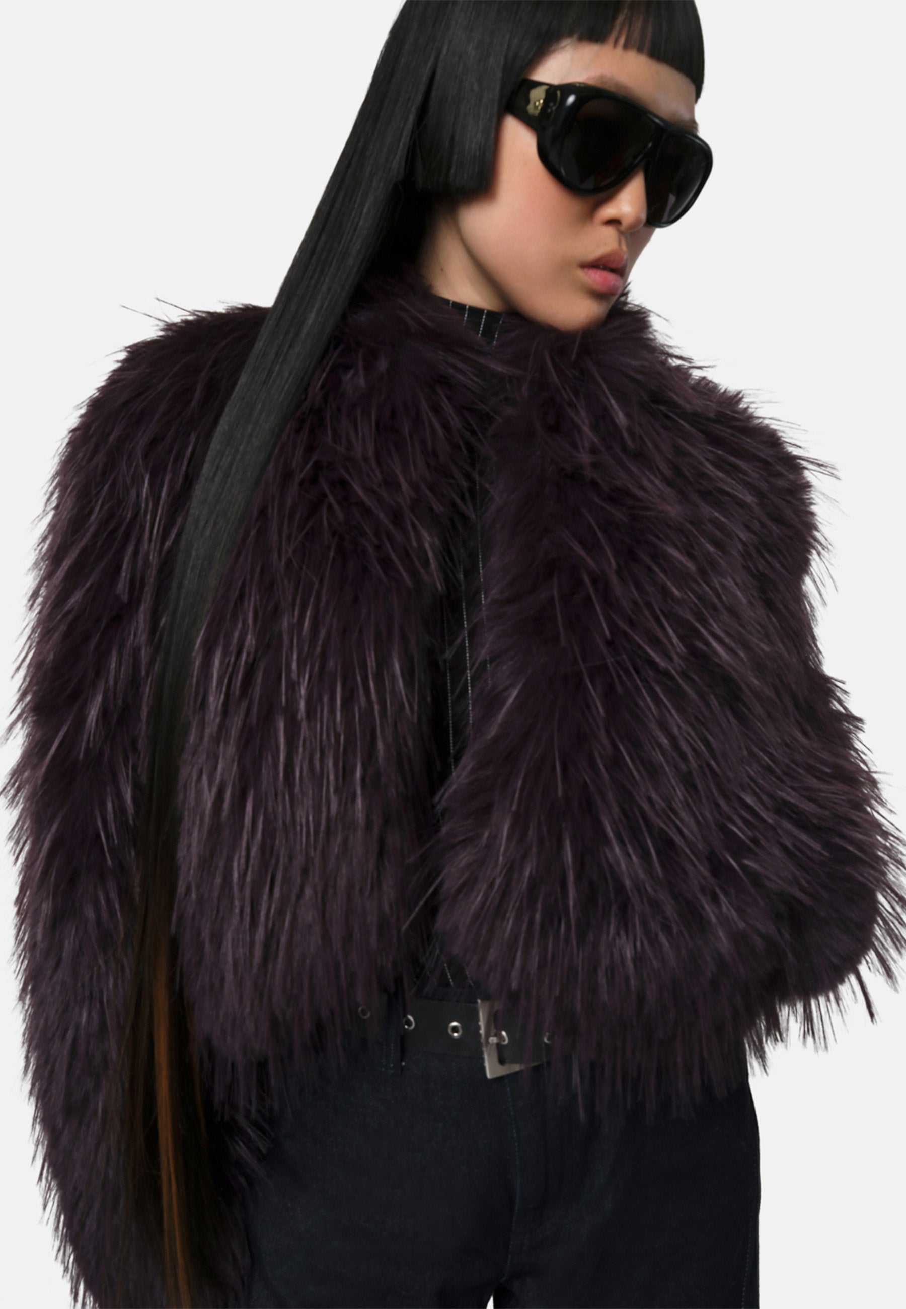 Ginette Fake Fur Jacke | Midnight