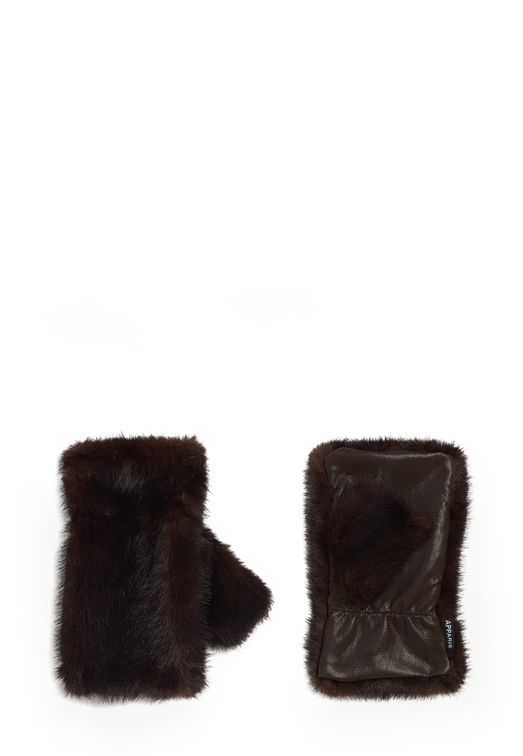 Harper Fingerless Handschuh | Noir Shaved Mink