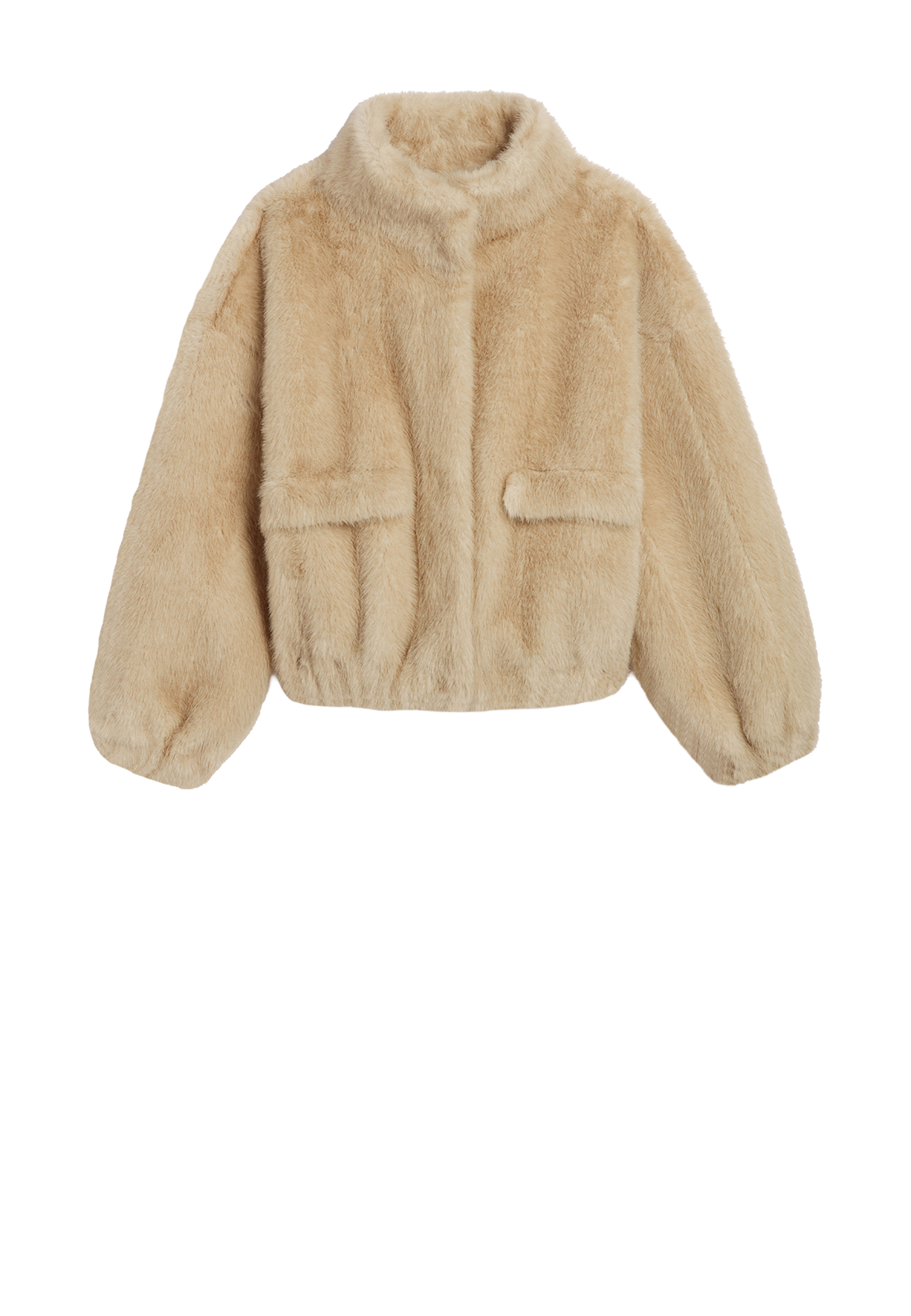 Iris Faux Fur Bomberjacke | Latte Shaved Mink