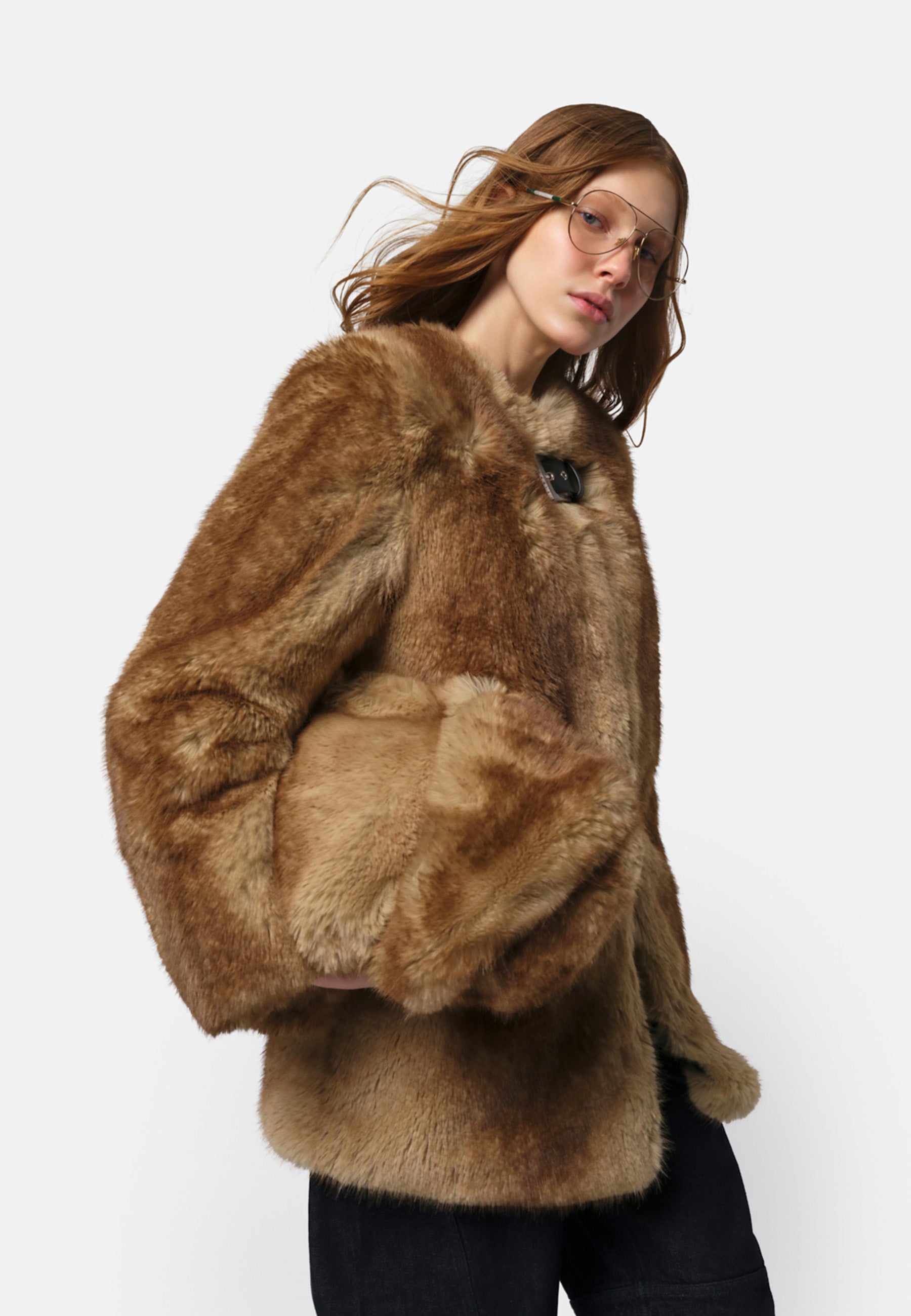 Petra Fake Fur Mantel | Blonde Mink