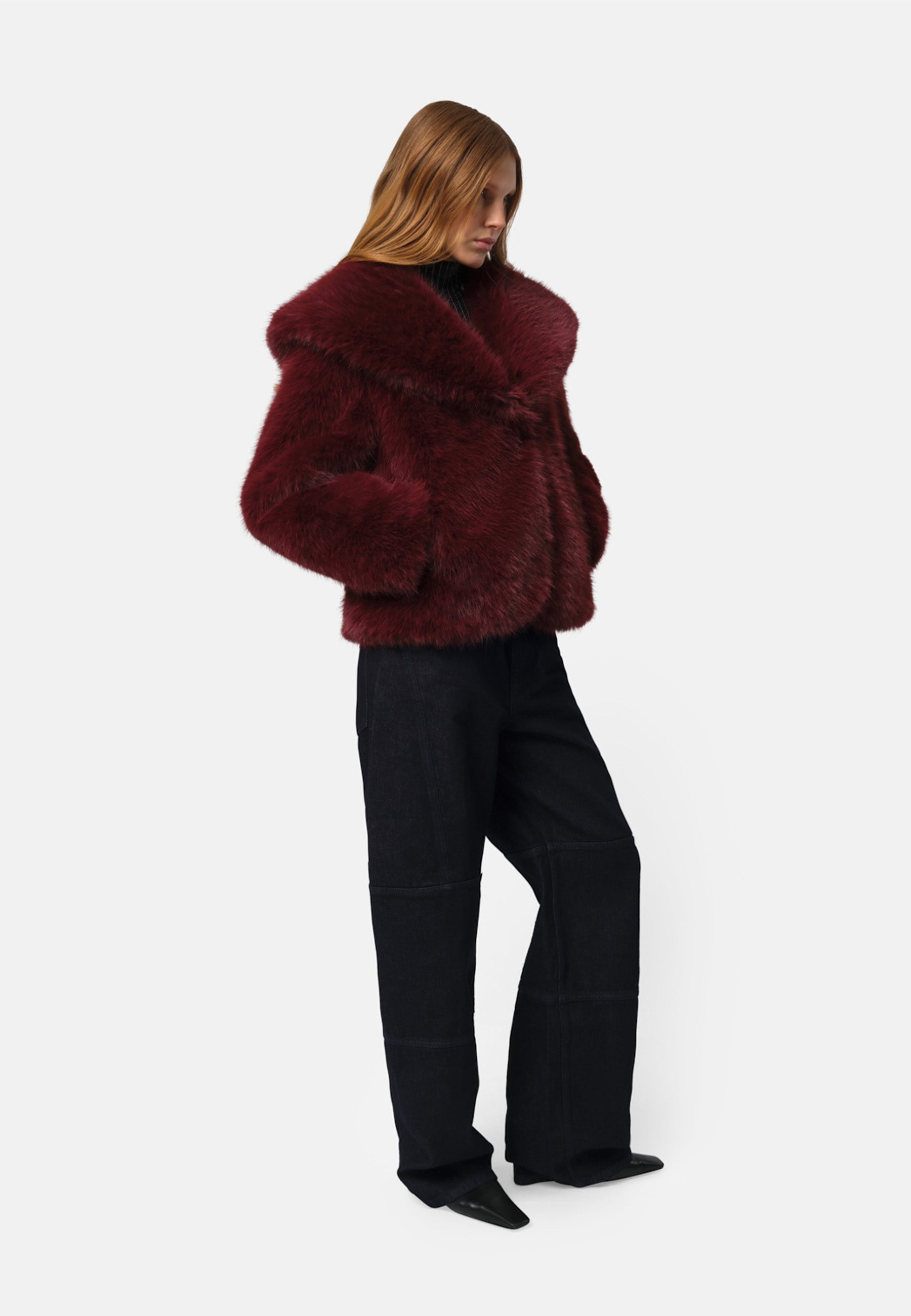 Yara Fake Fur Jacke | Merlot Sable