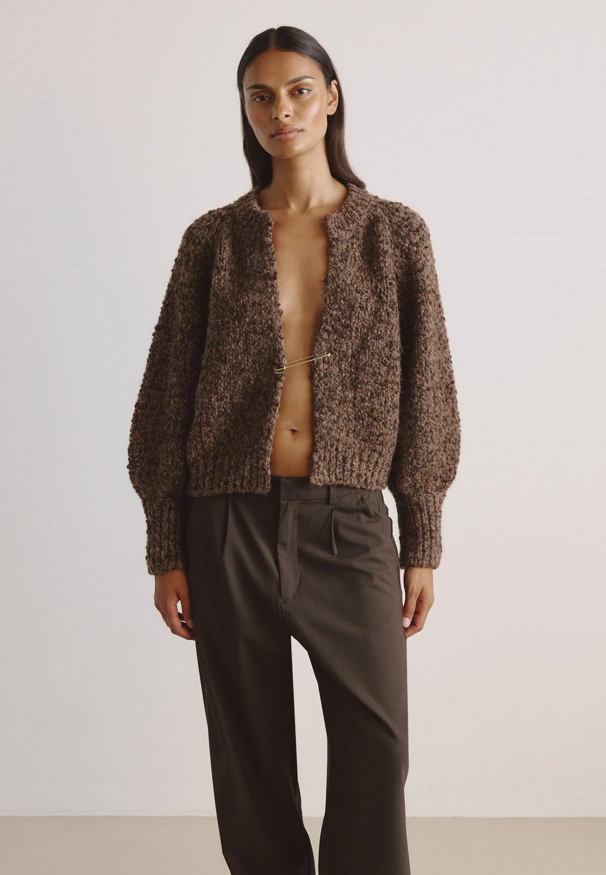 Connie Alpaka Cardigan | Chocolate