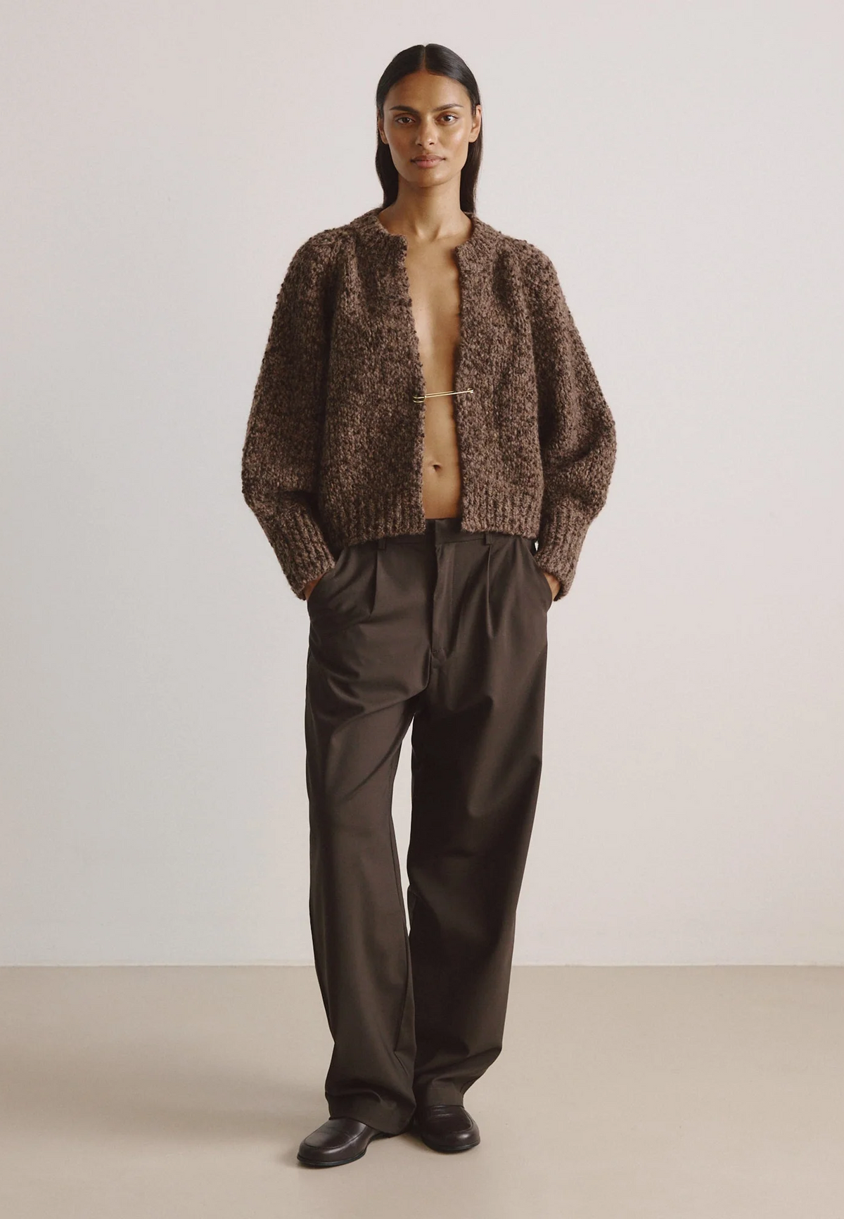 Connie Alpaka Cardigan | Chocolate