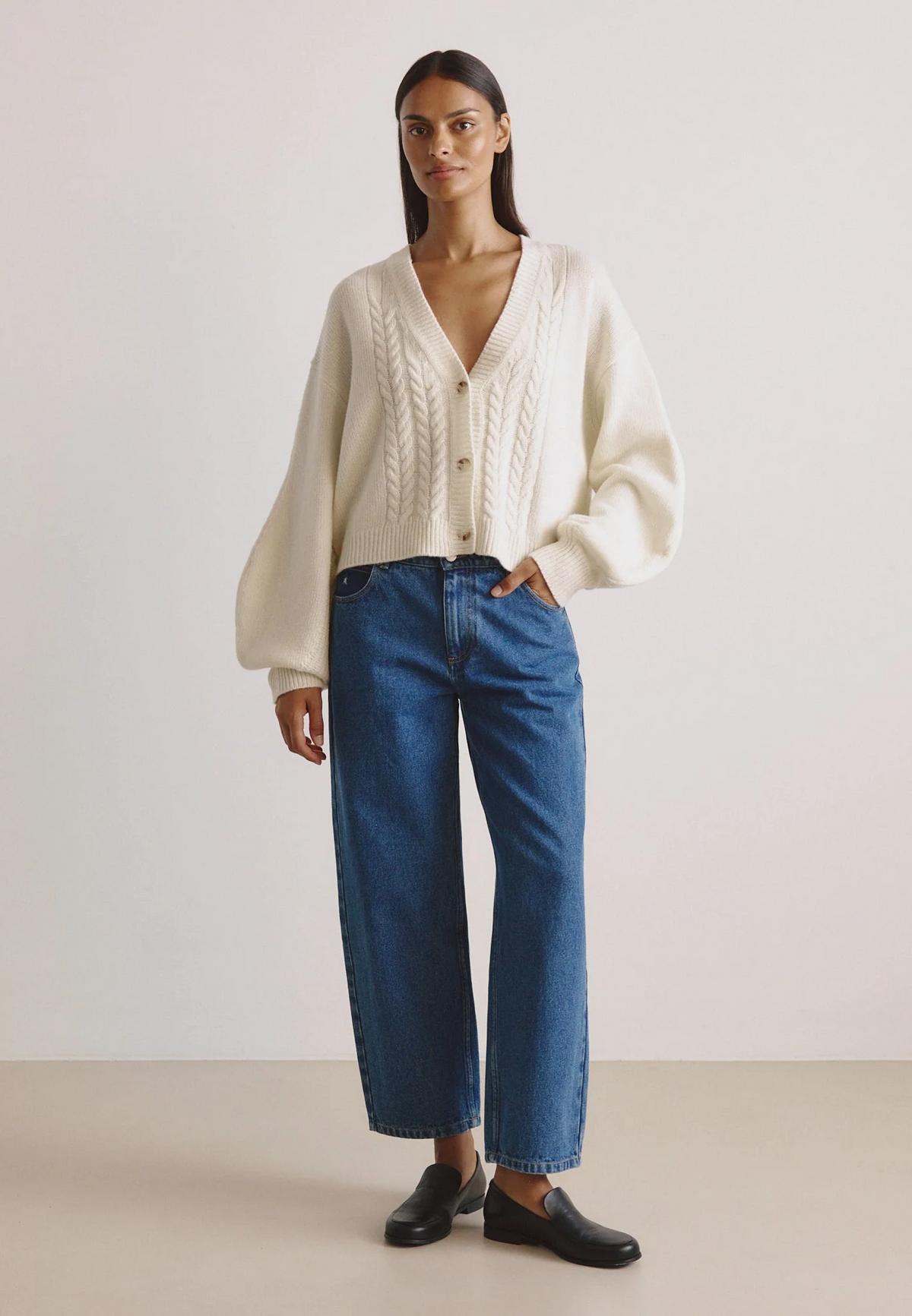 Karla Merino Cardigan | Ecru