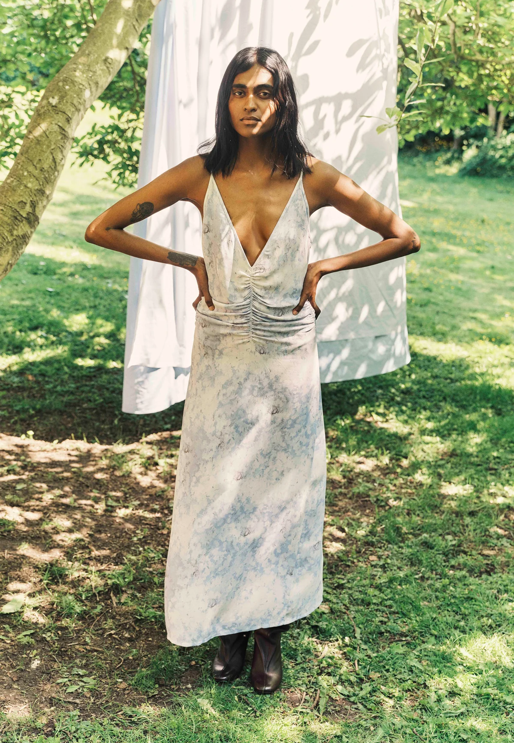 Atalia Maxikleid | Distorted Blue Flo