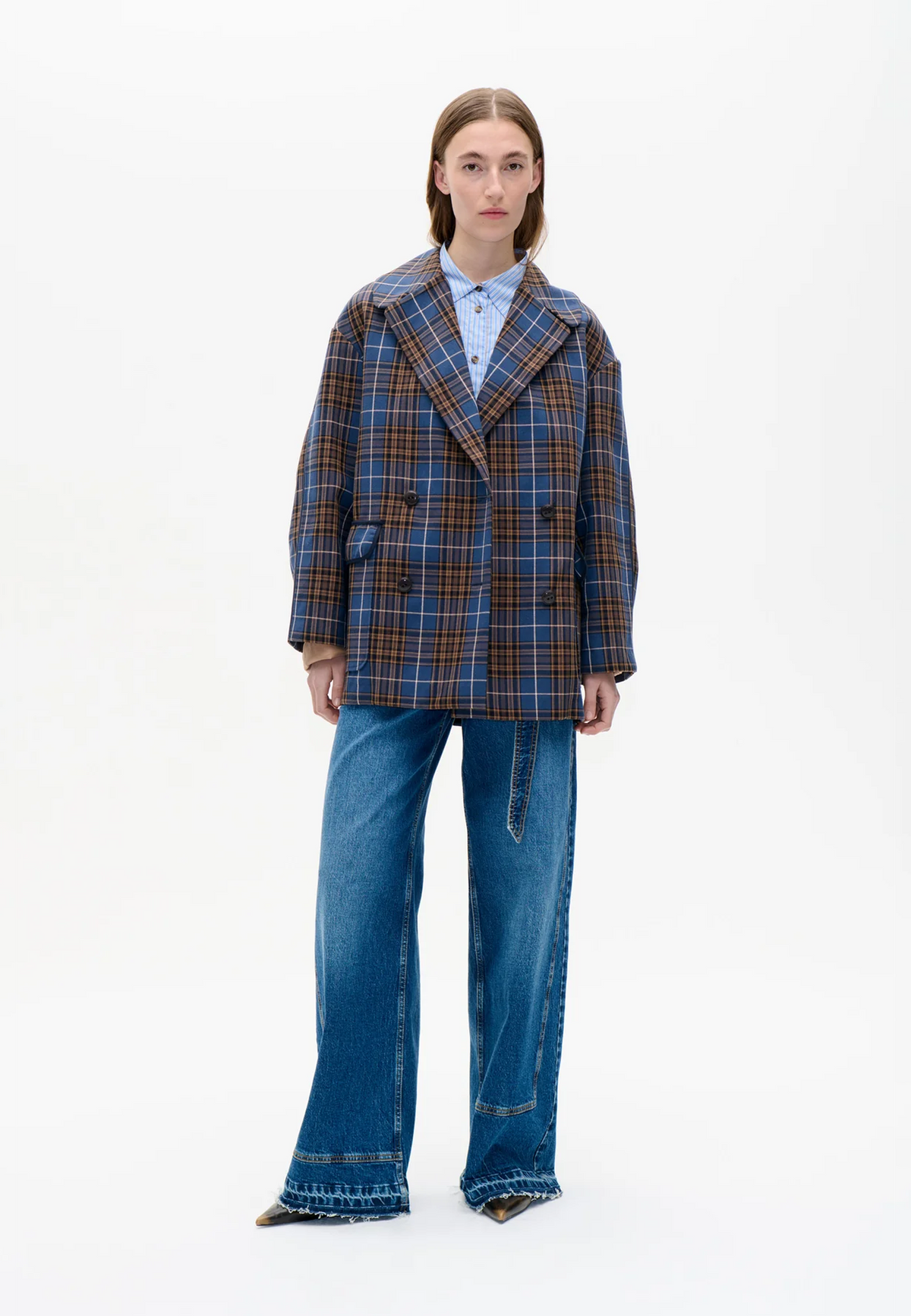 Baticia Oversized Blazer Jacke | Navy Check