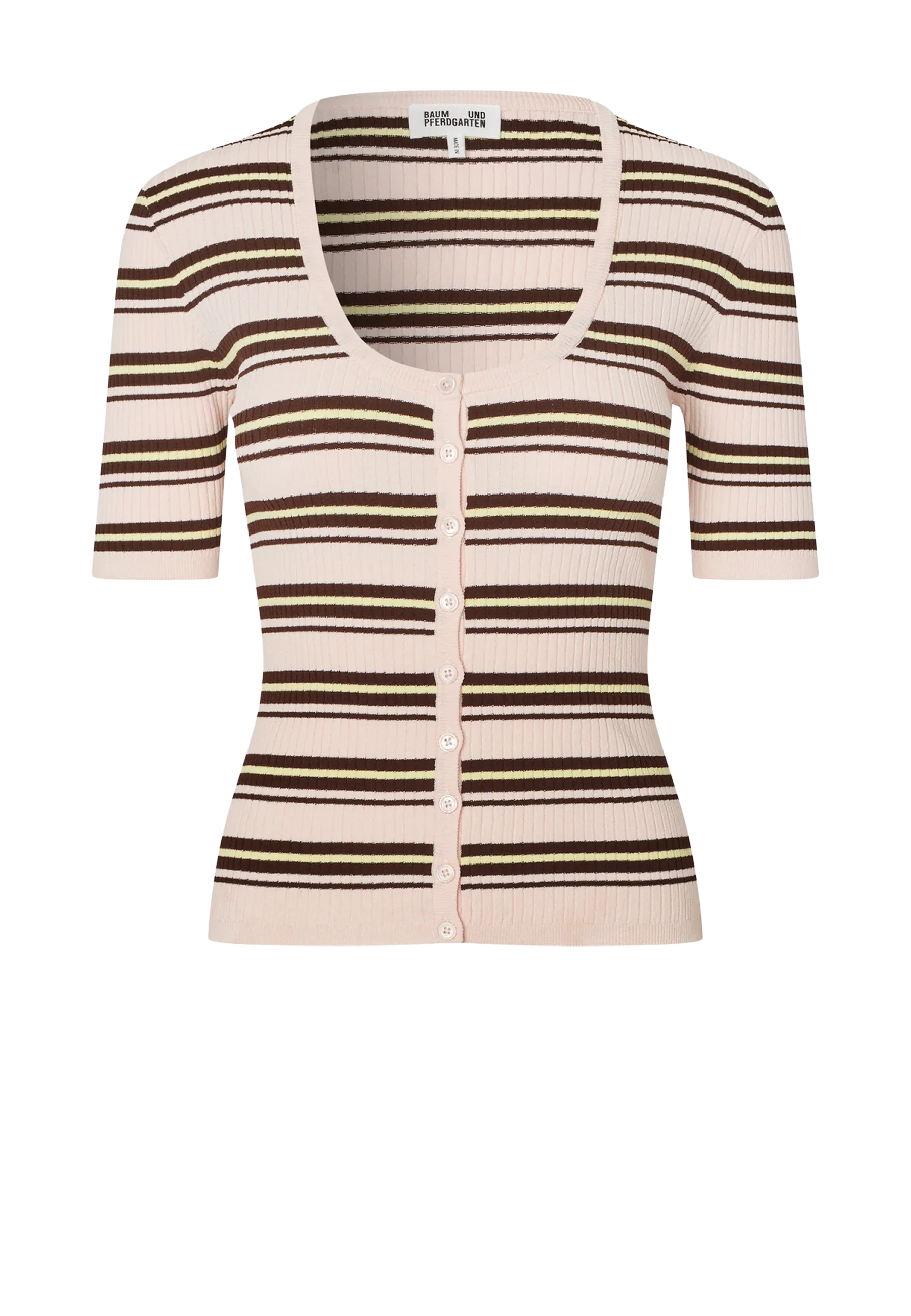 Calyn T-Shirt | Pastel Pink Stripe