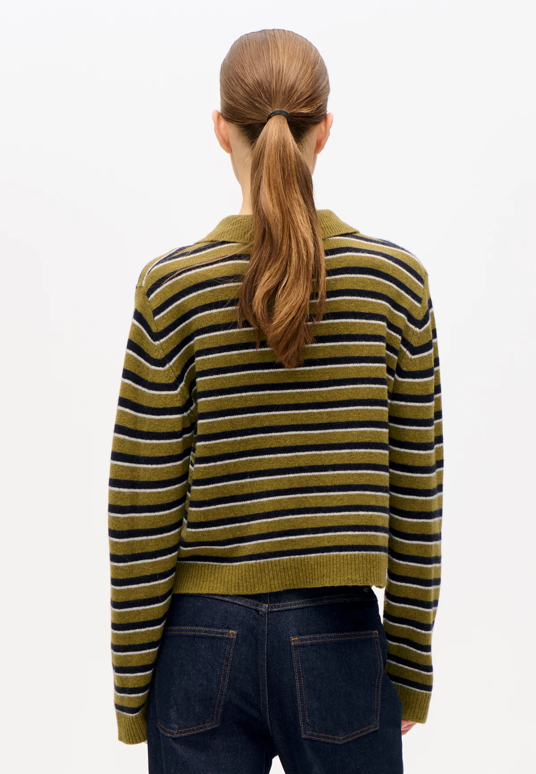 Cori Strick Poloshirt | Ivy Green Stripe