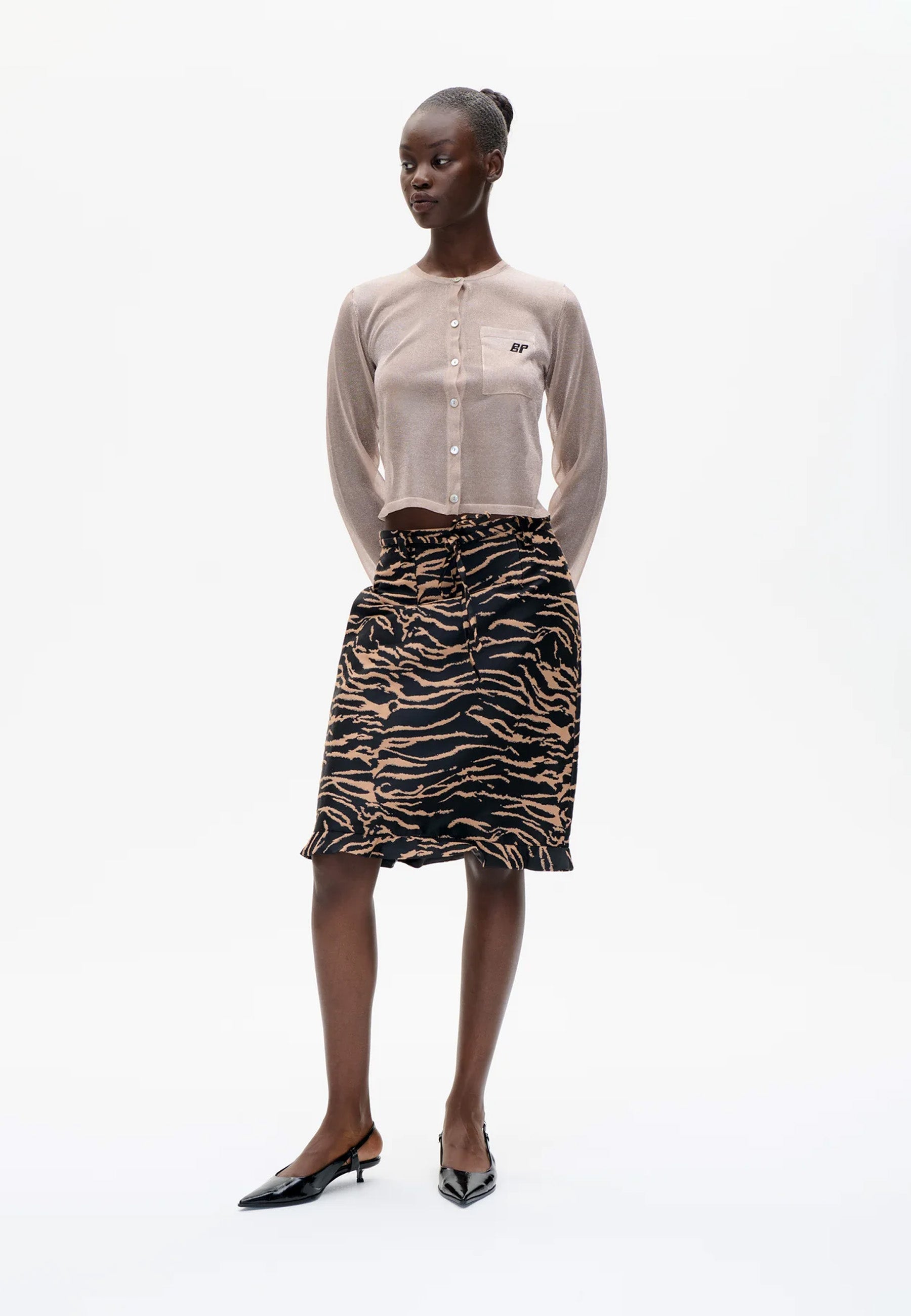 Crisje Transparent Cardigan | Varm Taupe