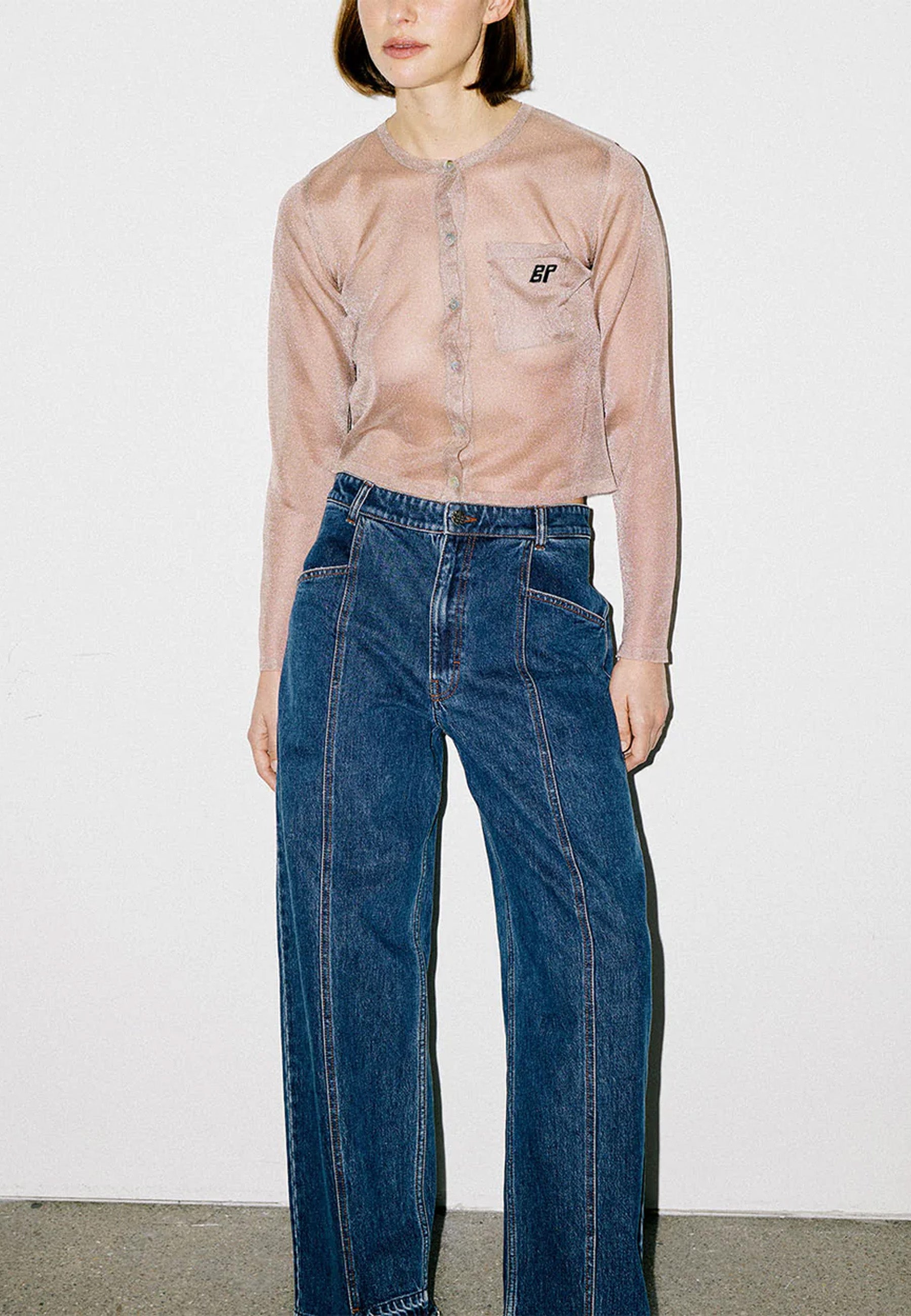 Crisje Transparent Cardigan | Varm Taupe