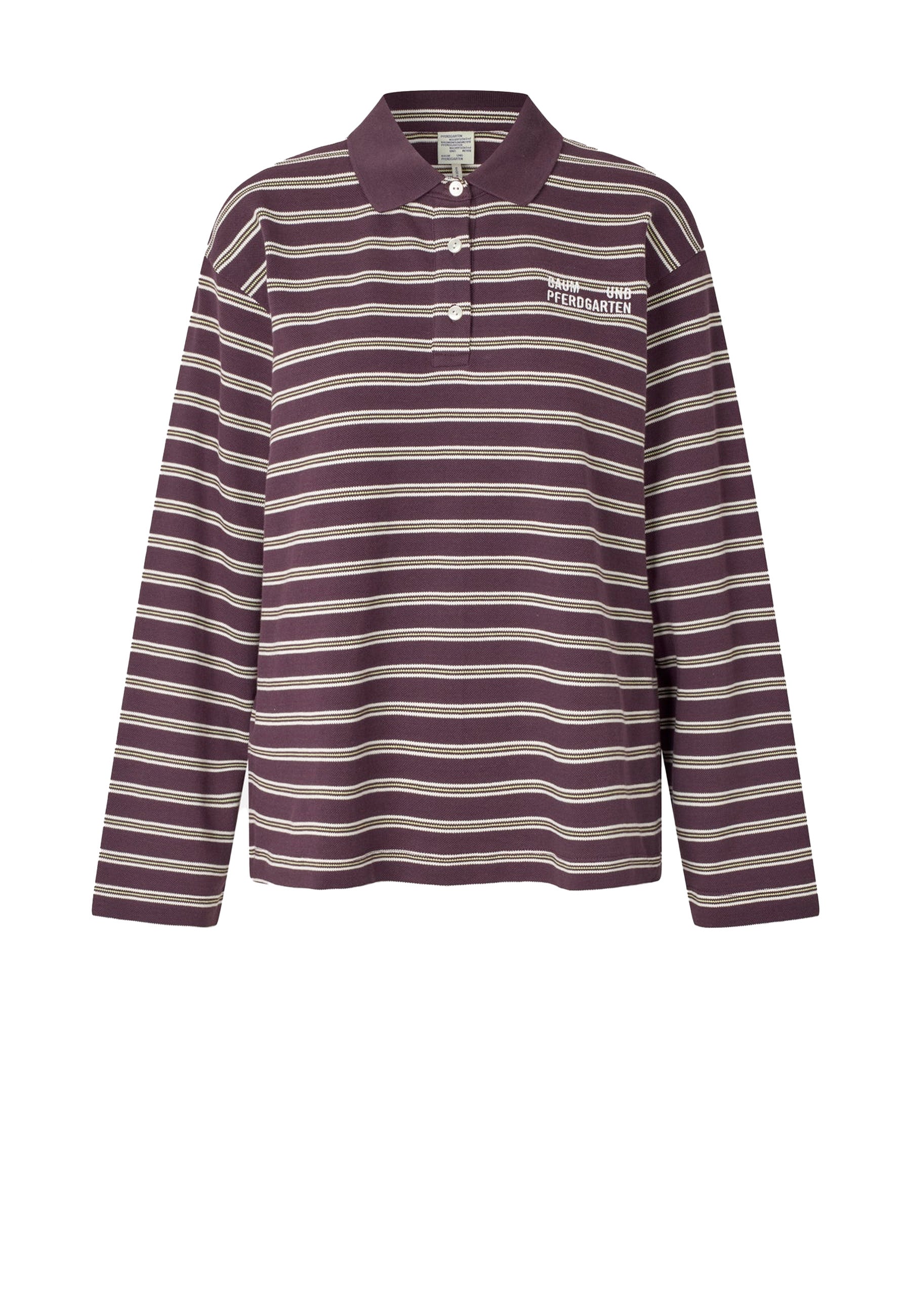 Baum und Pferdgarten | Jeanne Polo-Shirt | Plum Stripe
