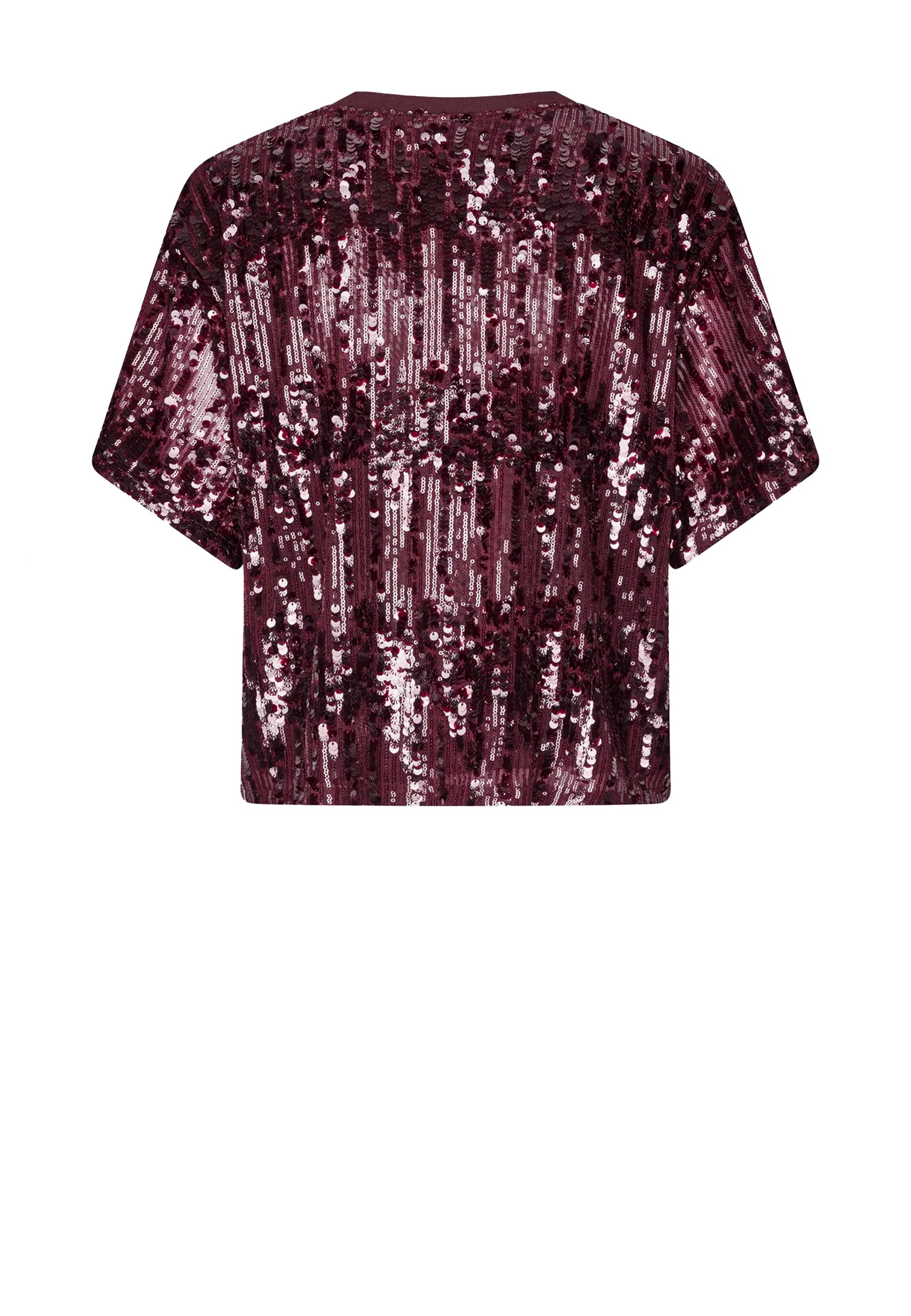 Juli Pailetten T-Shit | Dark Plum Perfect