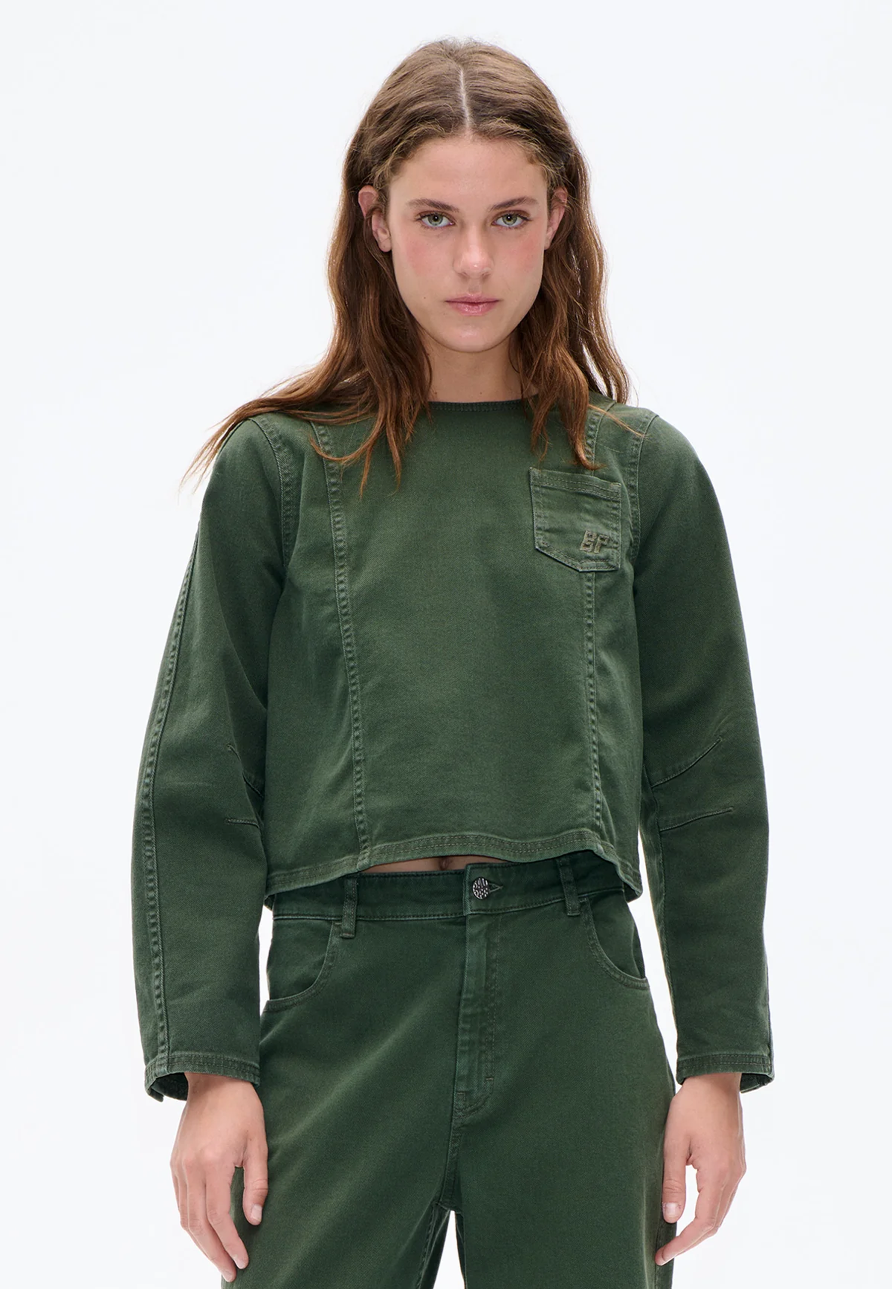 Madel Jeans Longsleeve | Bluse Green