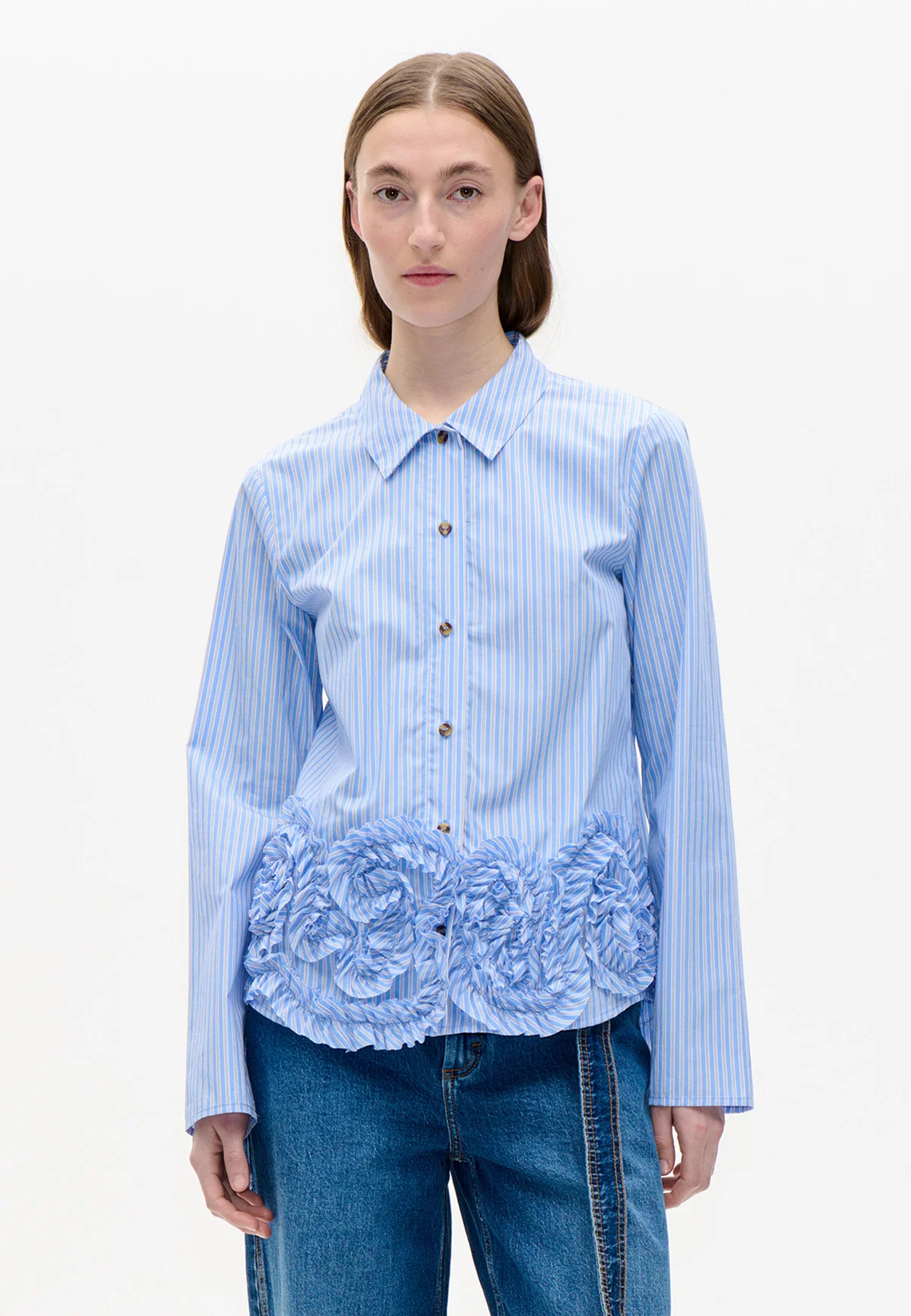 Mariel Bluse | Light Blue Stripe