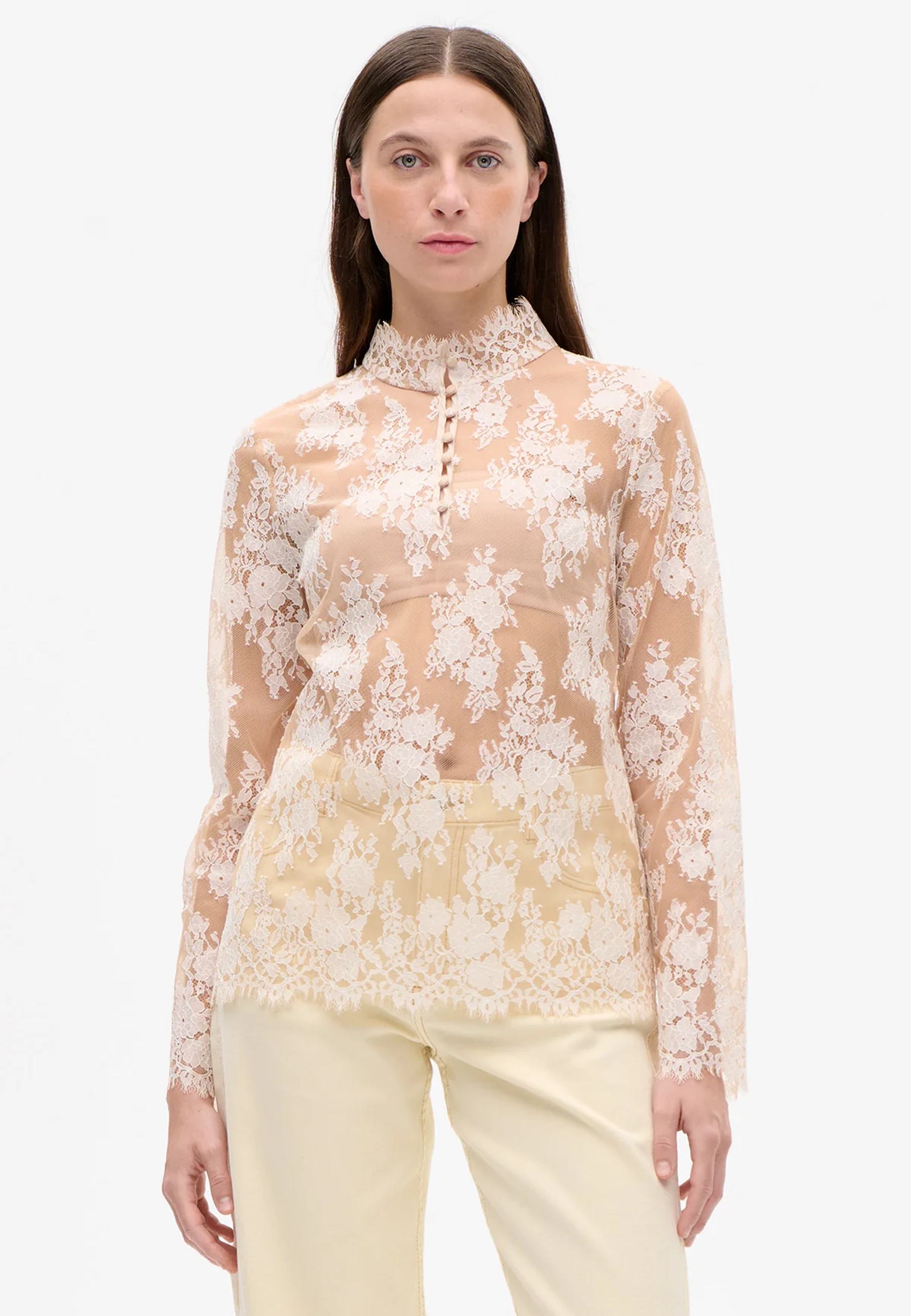 Meelah lace longsleeve | Frappe beige
