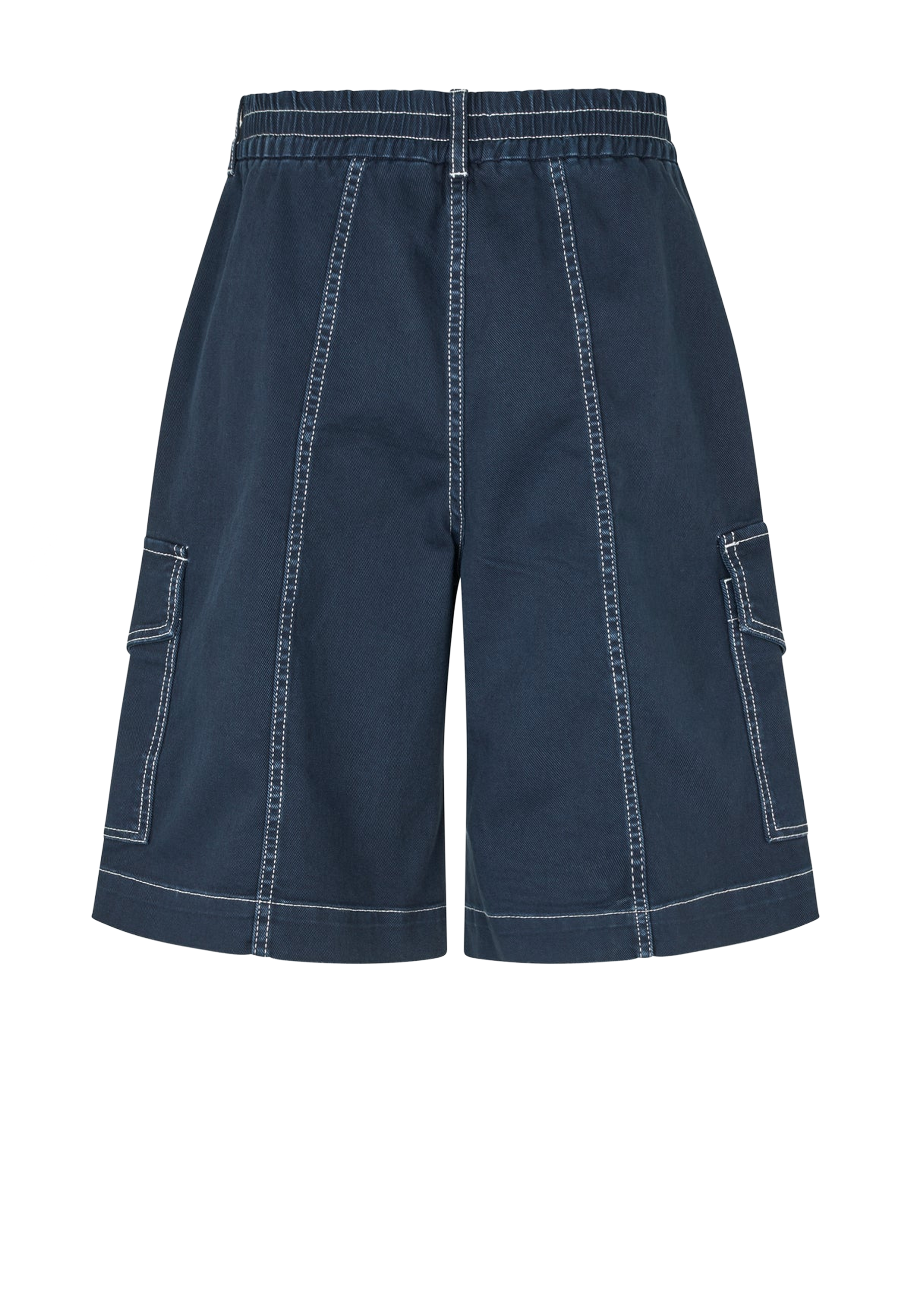 Neeto Wide Leg Fit Bermuda | Total Eclipse Blue