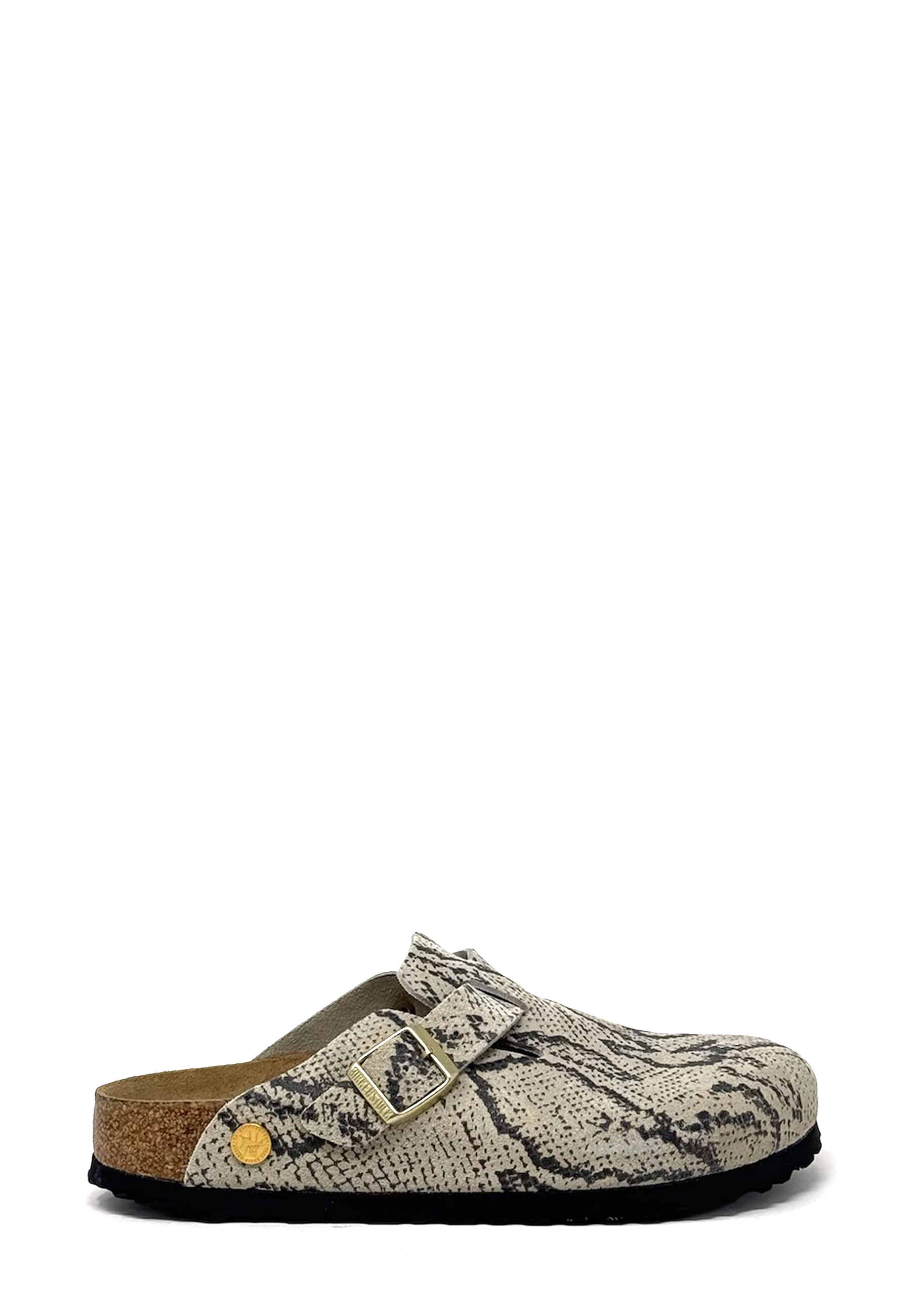 Boston Clog | Rivet Logo Snake Oyster Suede