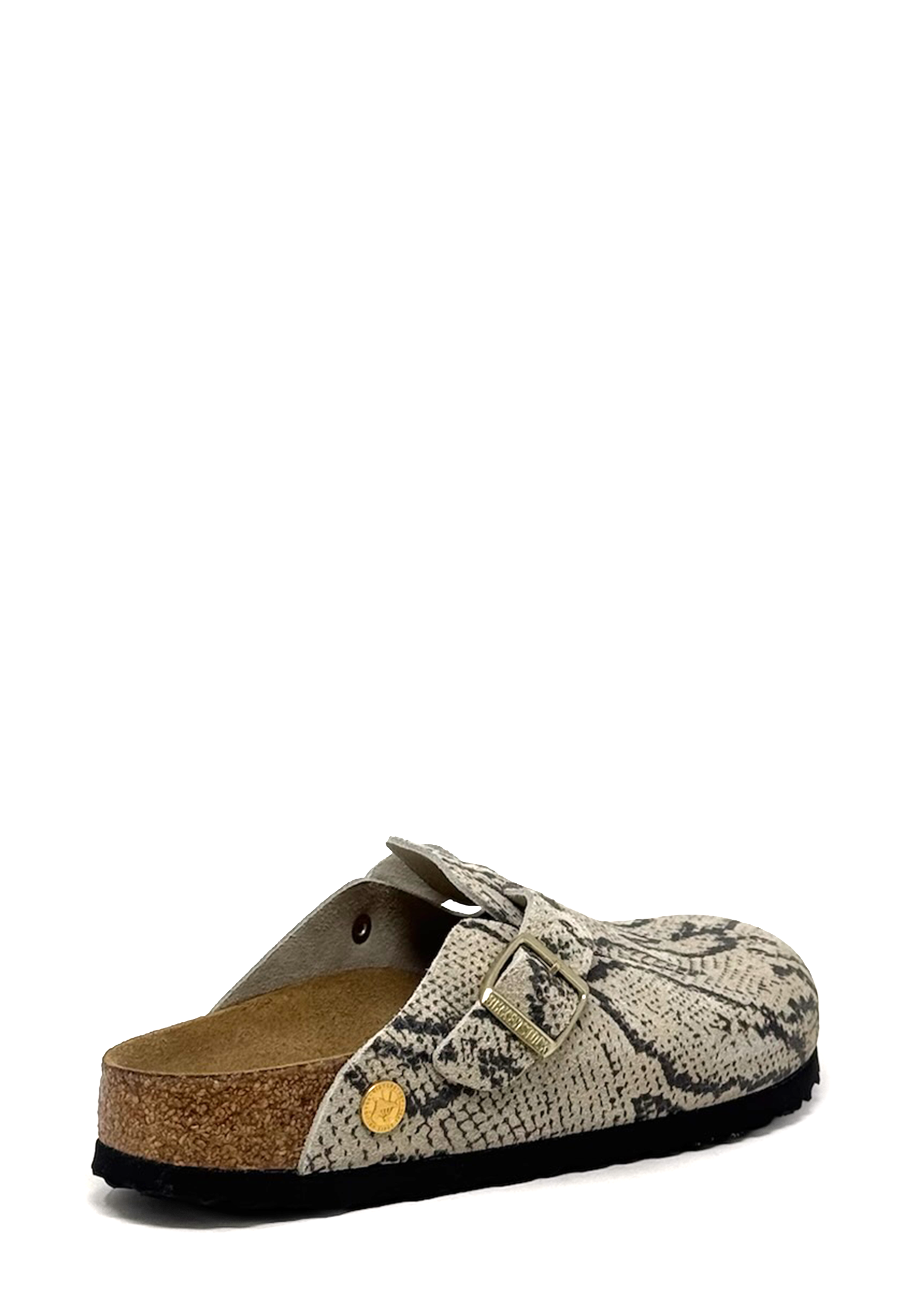 Boston Clog | Rivet Logo Snake Oyster Suede