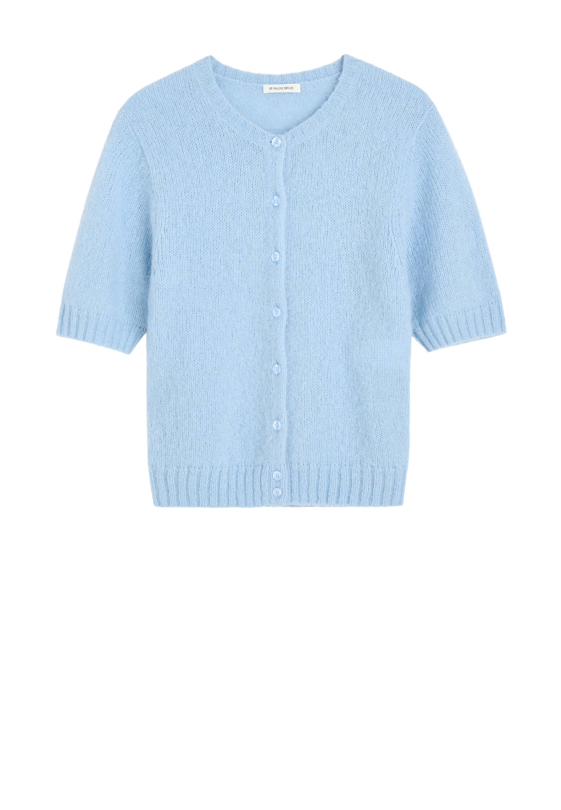 Myrtilla Kortærmet Cardigan | Drømmeblå
