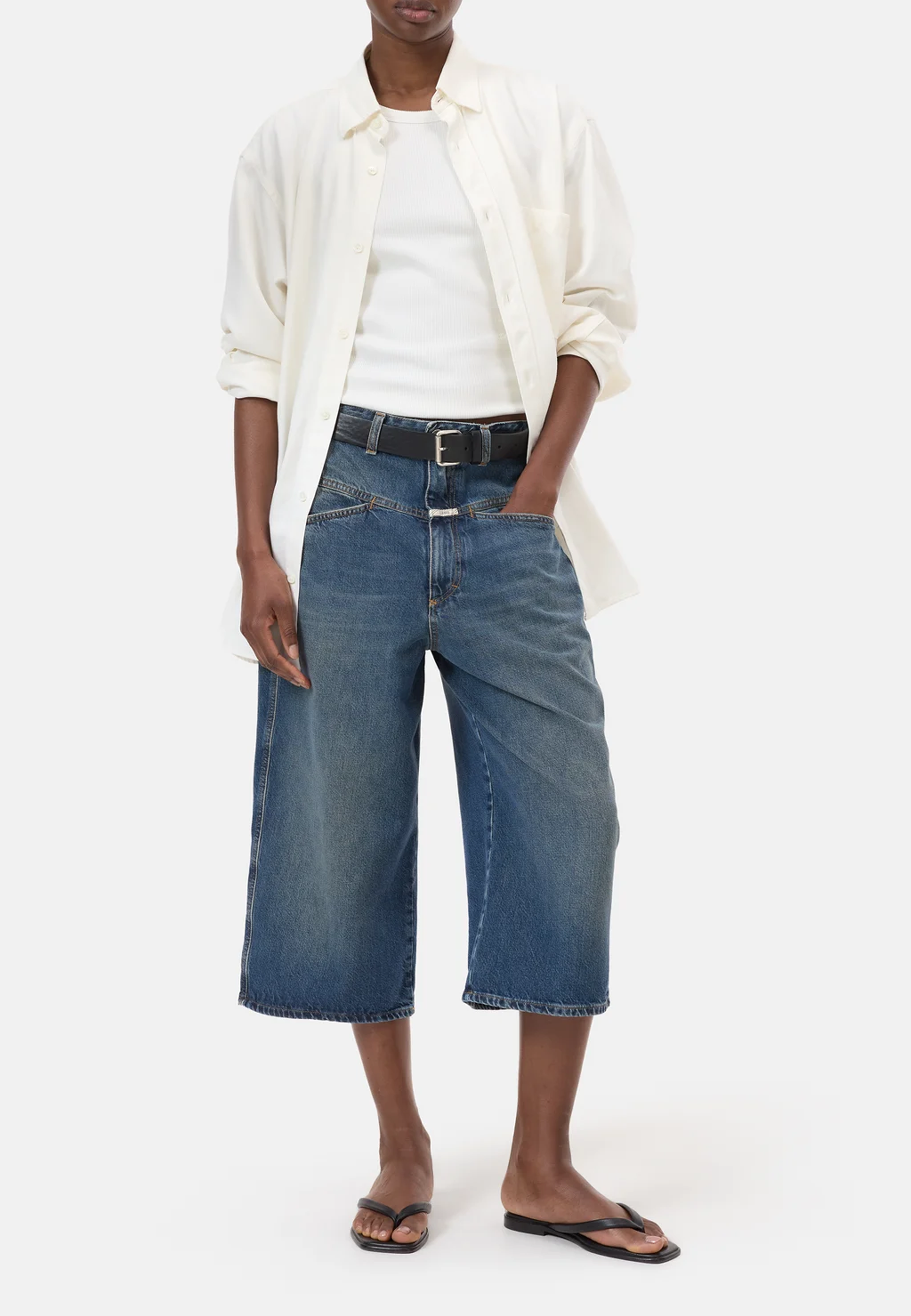 C92999 Baggy Bermuda Jeans | Dark Blue