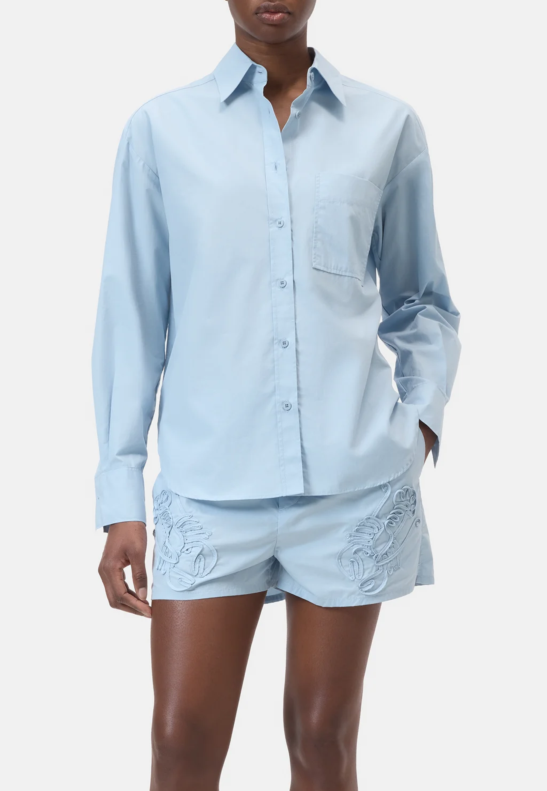C94240 Oversized Bluse | Dove Blue