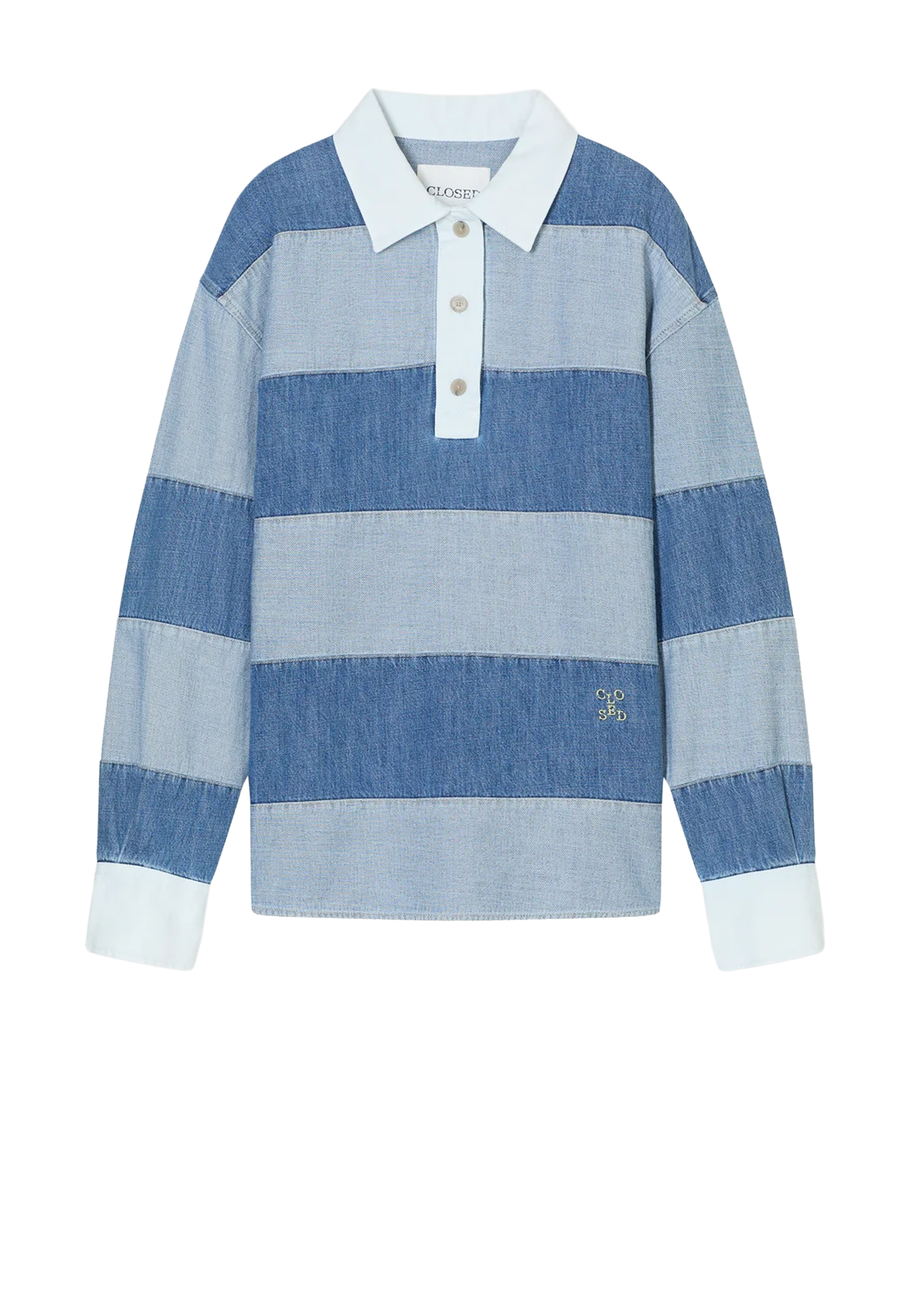 C94350 Striped Rugby Poloshirt | Light Blue