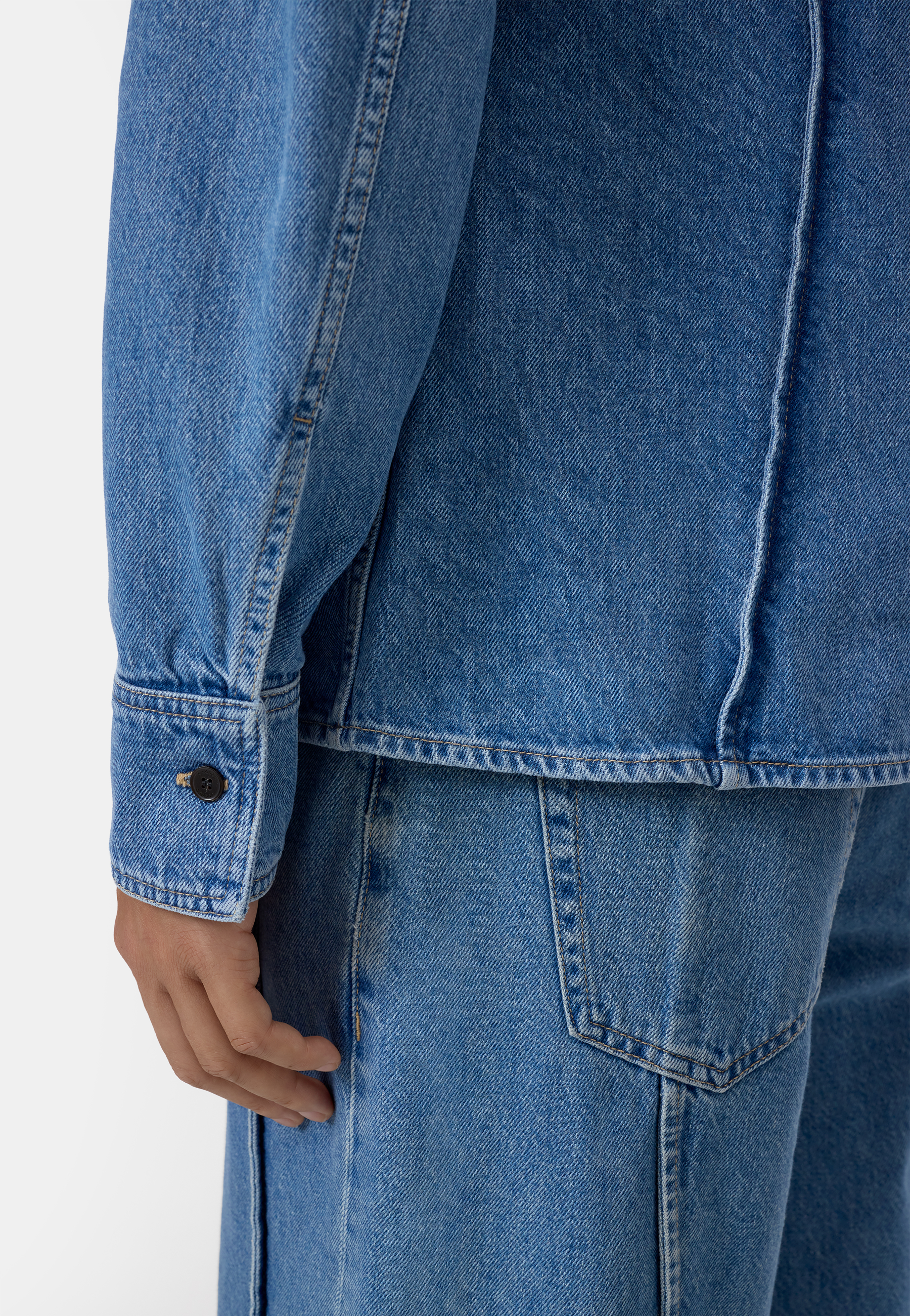 C94445 Seaming Bluse | Mid Blue