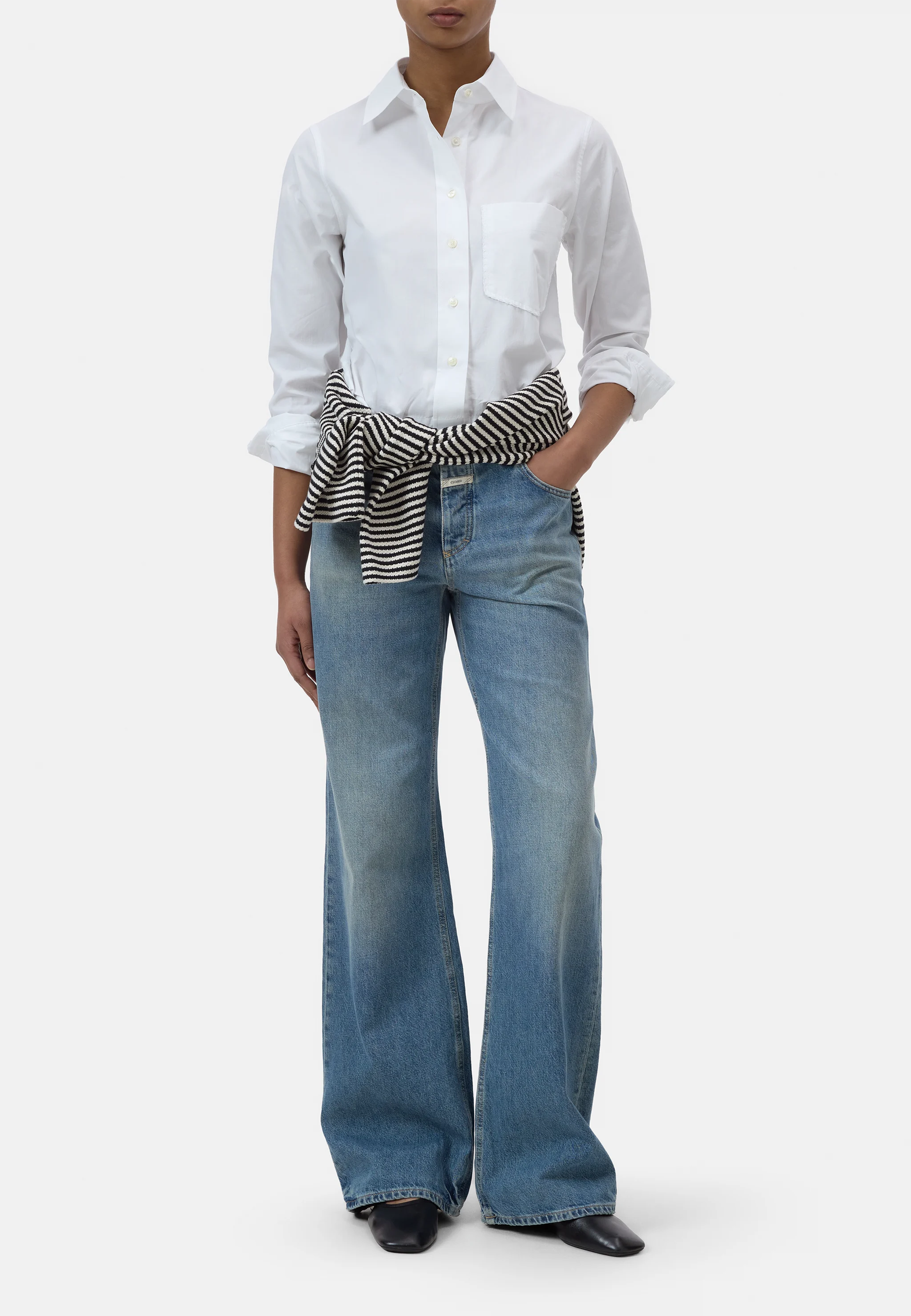 C94504 Bluse med blondedetaljer | Hvid