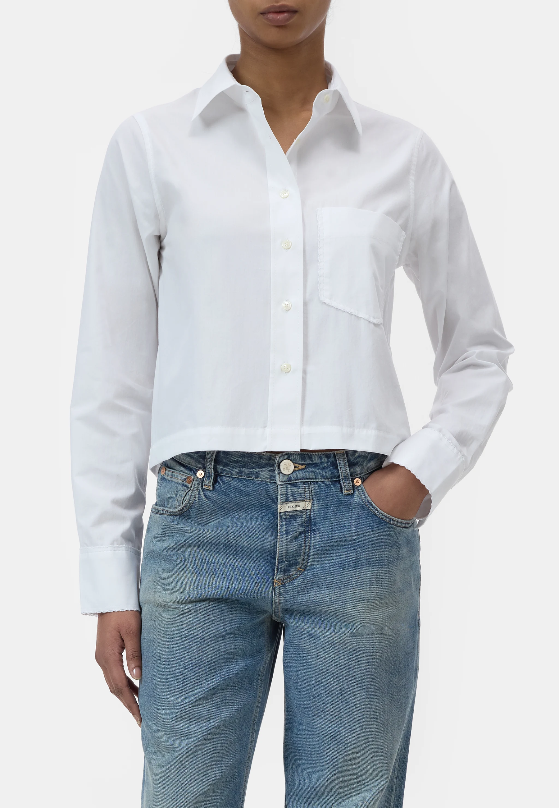 C94504 Lace Detail Blouse | White