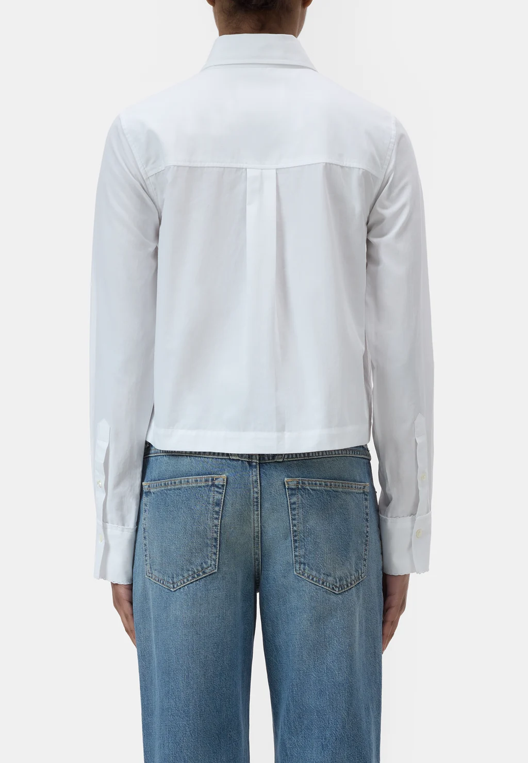 C94504 Bluse med blondedetaljer | Hvid