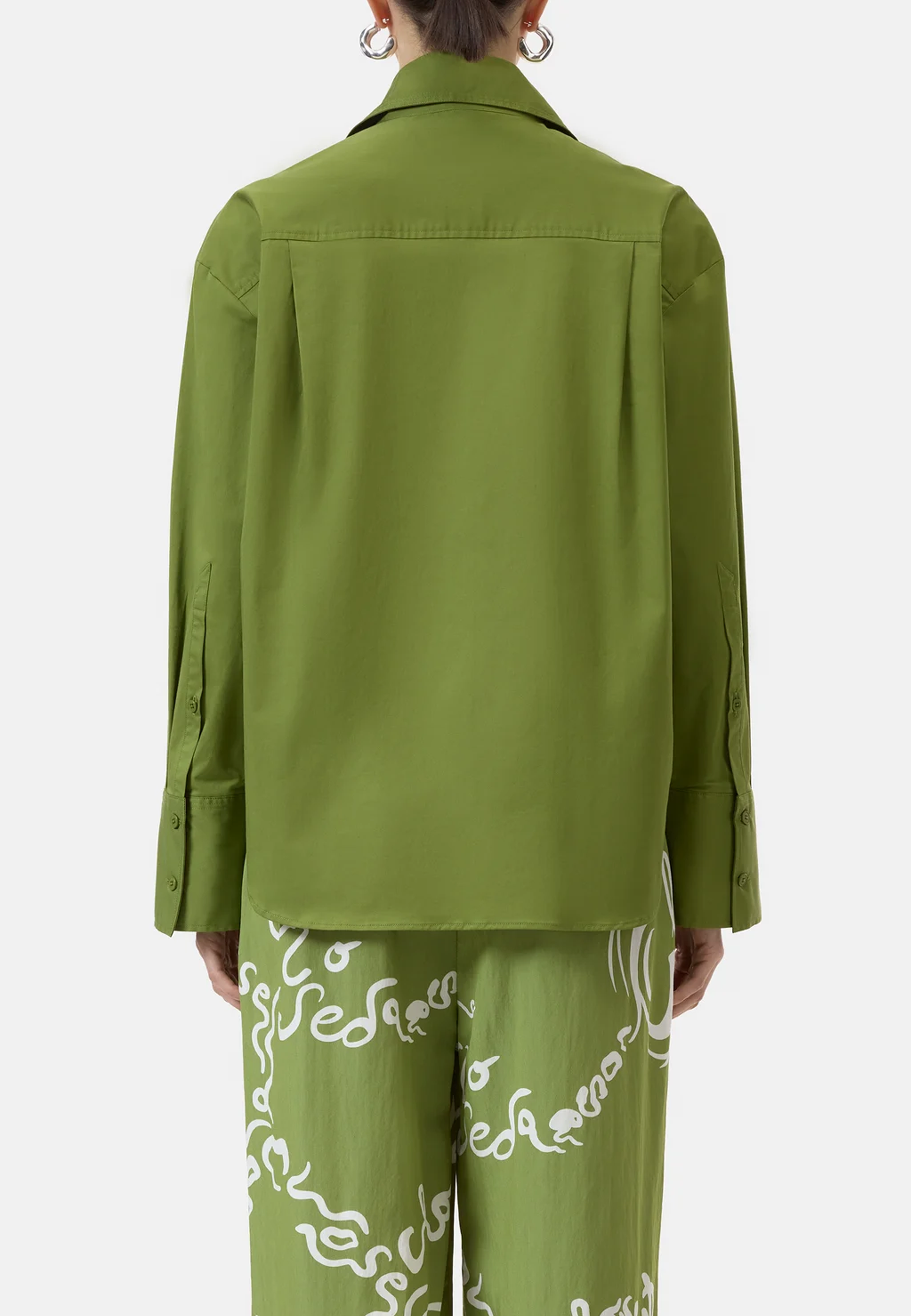 C94789 Scarf blouse | Pistacchio Green