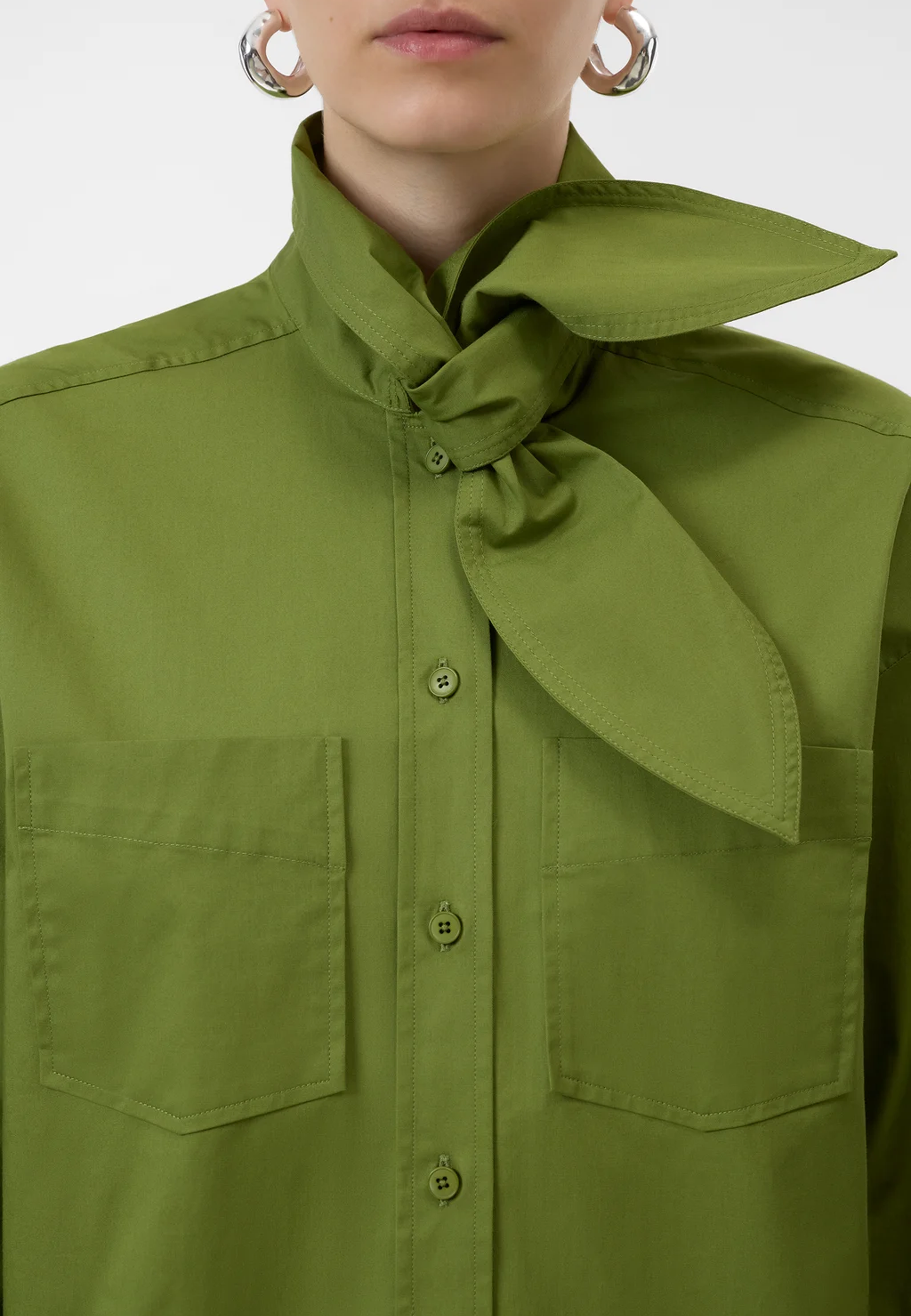 C94789 Scarf blouse | Pistacchio Green