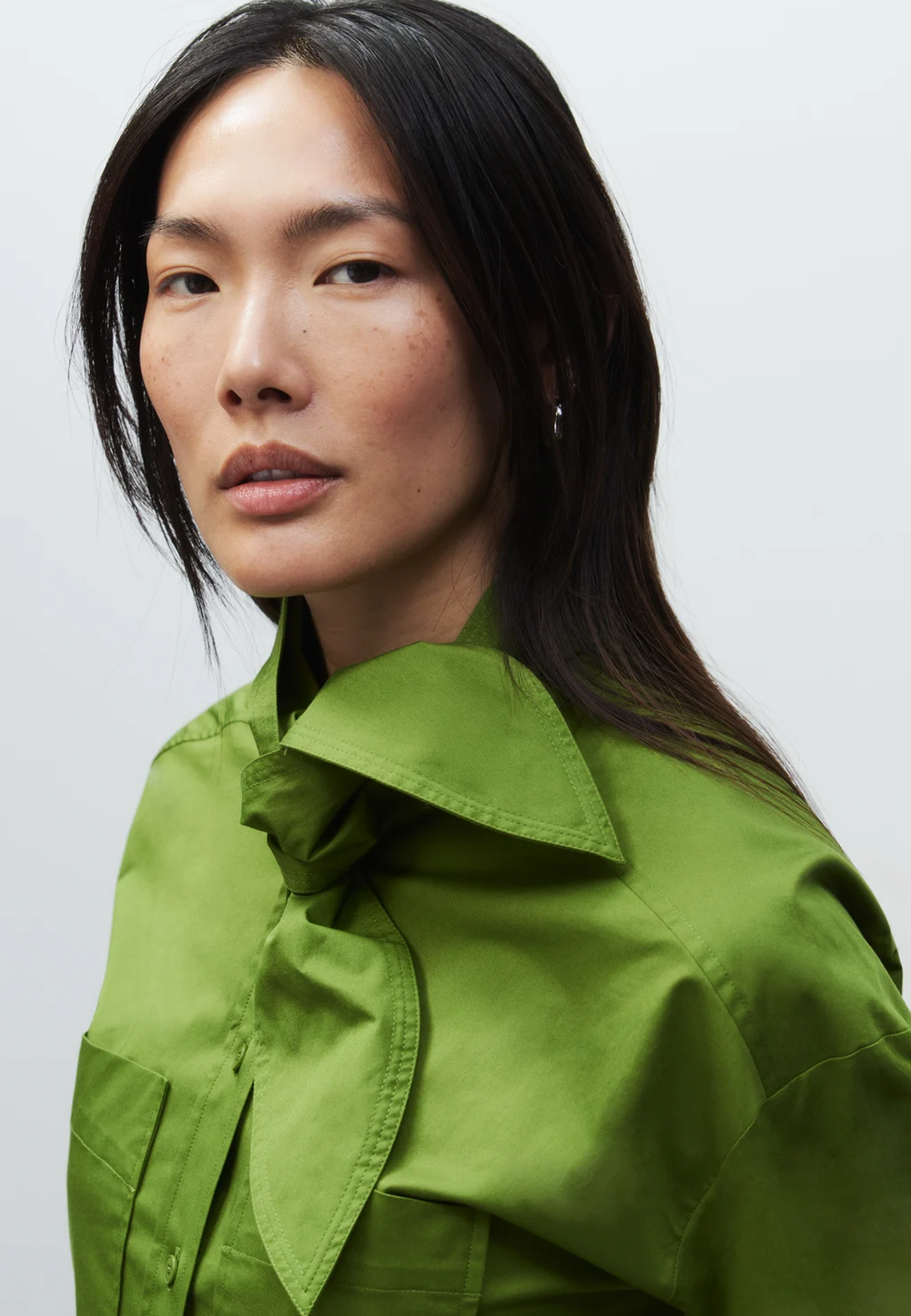 C94789 Scarf blouse | Pistacchio Green