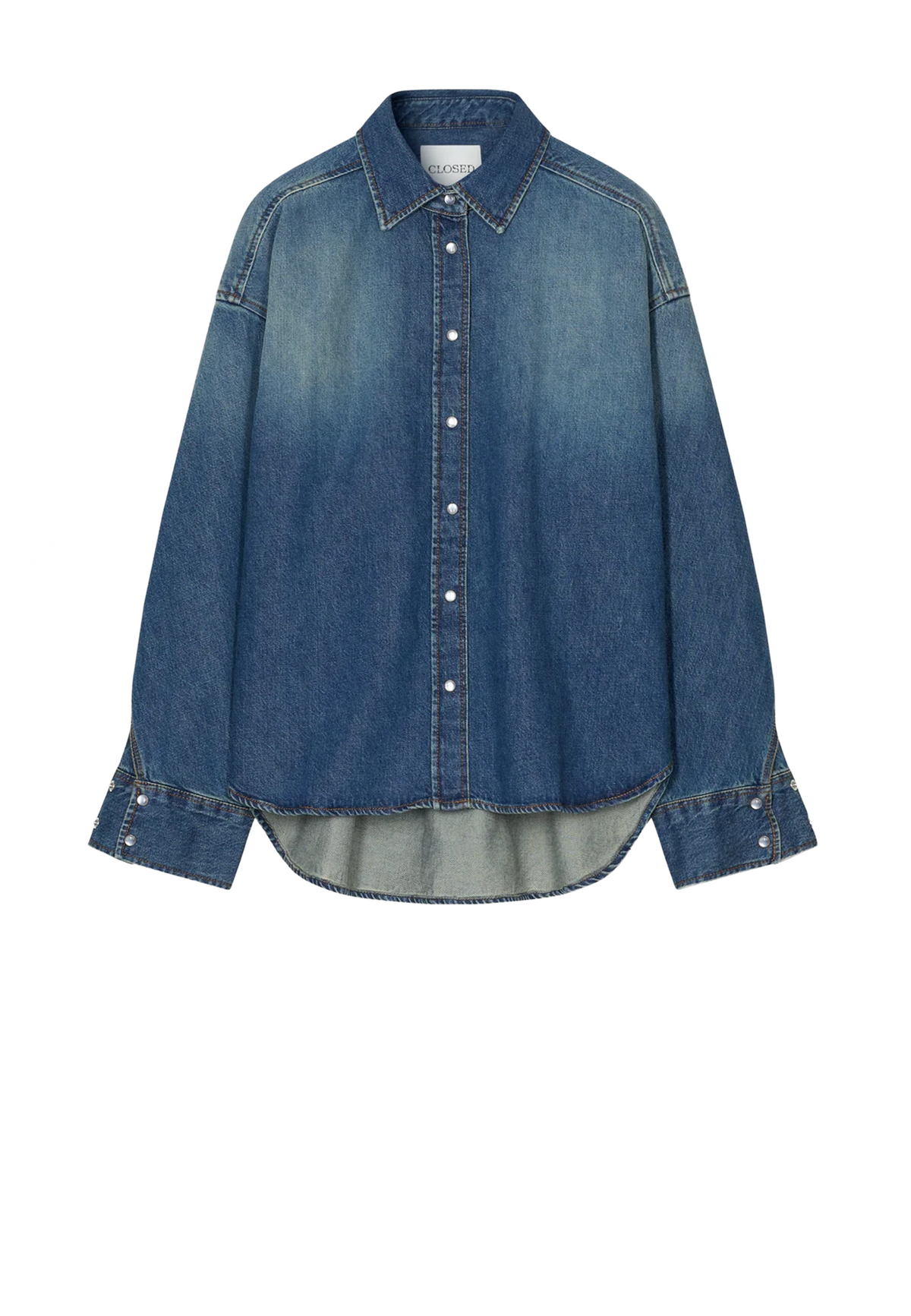 C94900 Overlay Detail Bluse | Dark Blue
