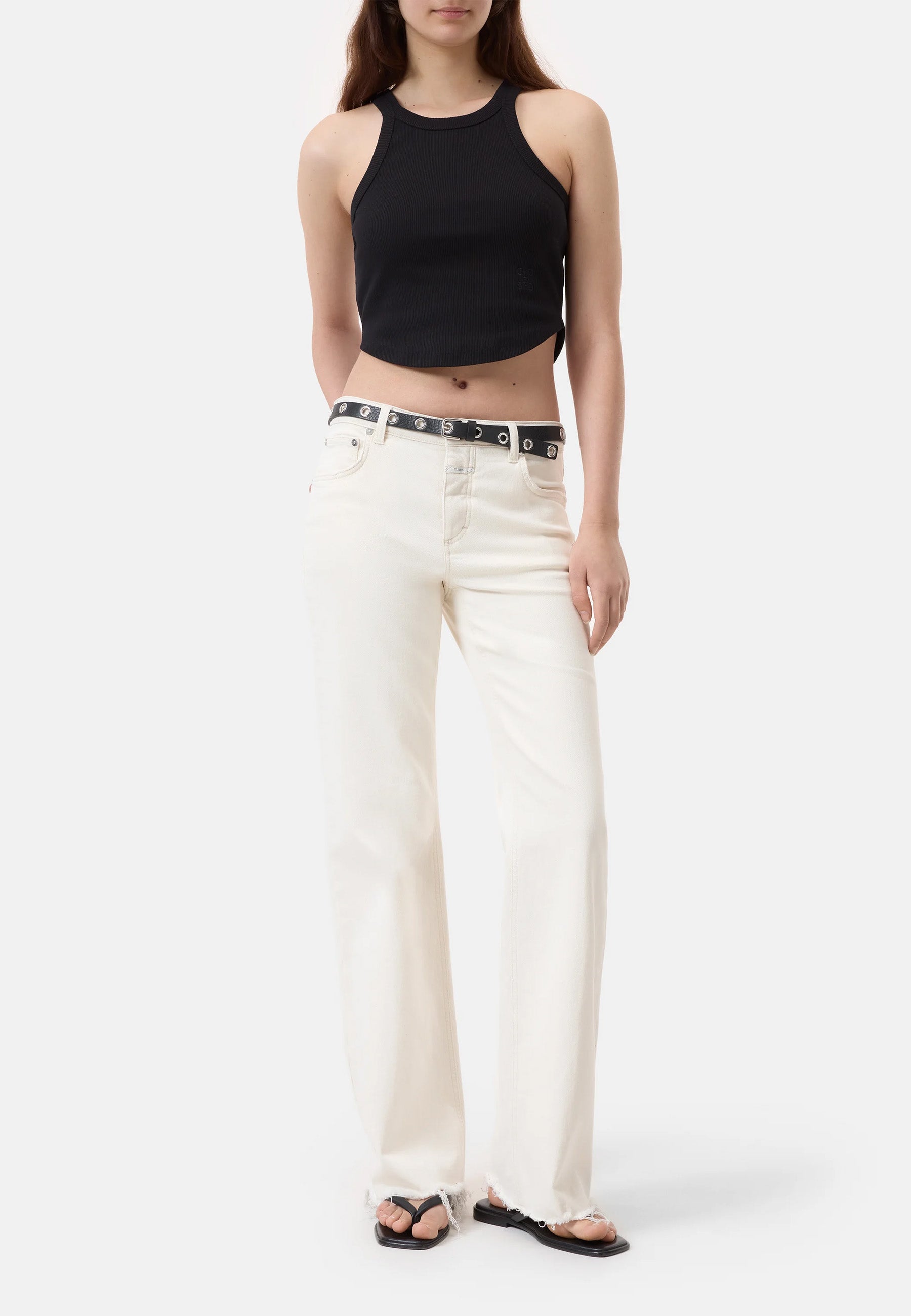 C95008 Curved Hem Top | Black
