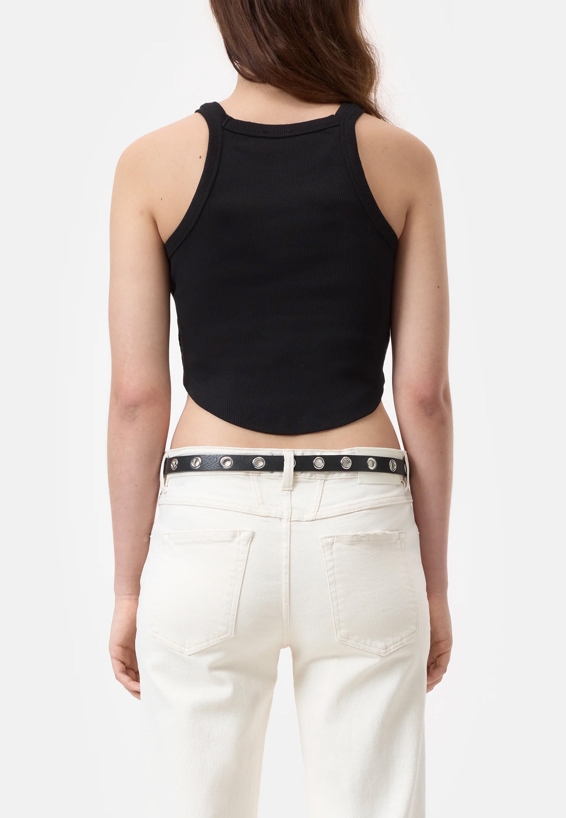 C95008 Curved Hem Top | Black