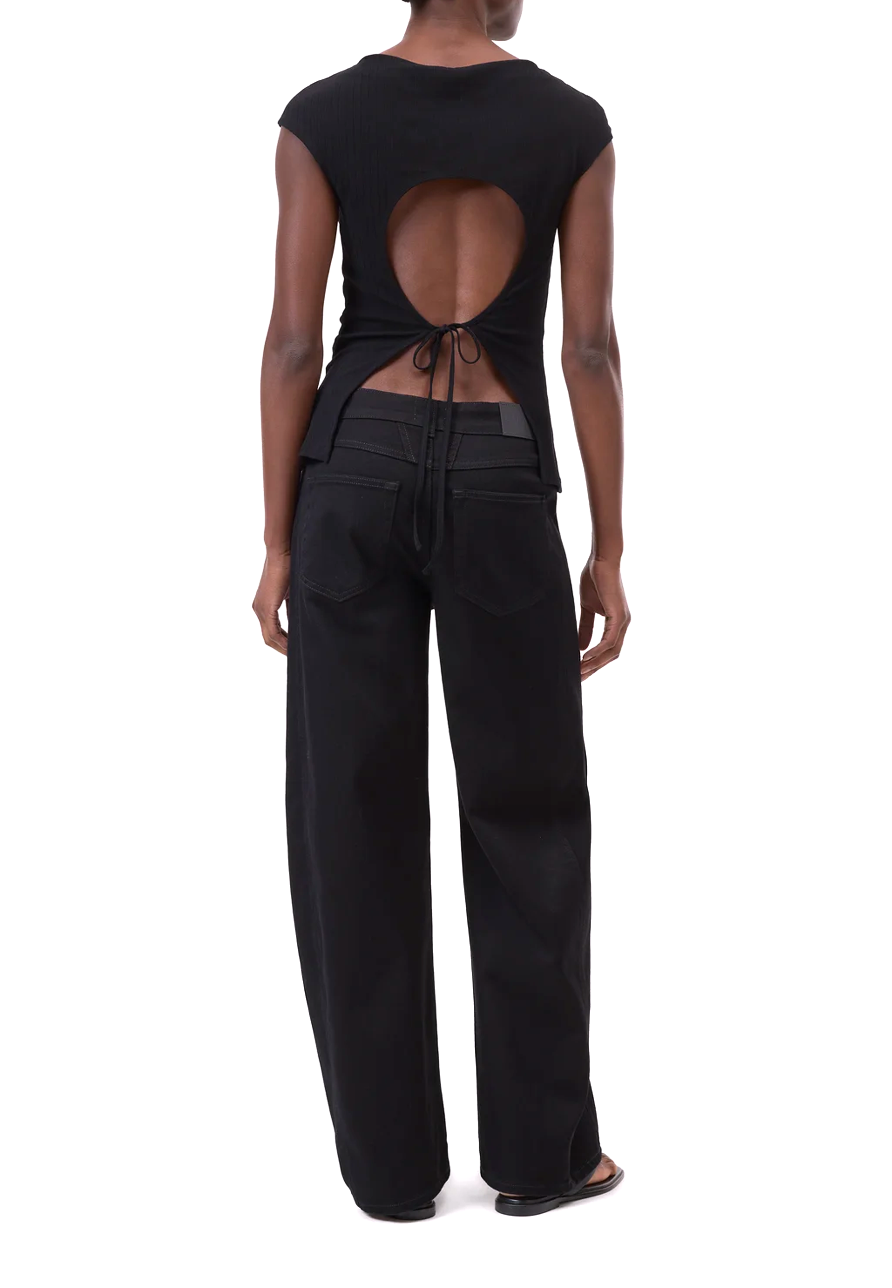 C95013 Open Back T-Shirt |Â Black