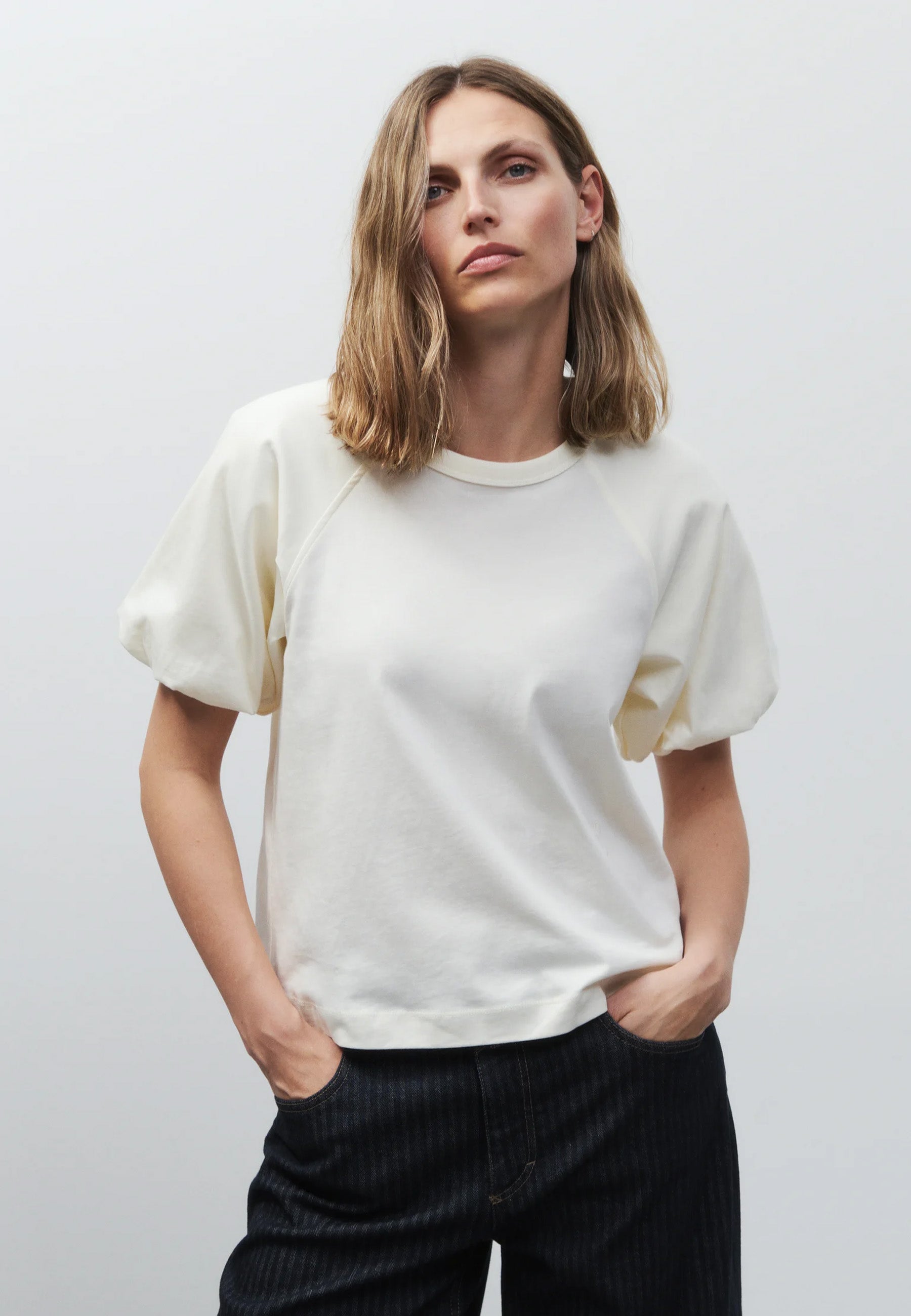 C95066 Wide Sleeve T-Shirt | Ivory