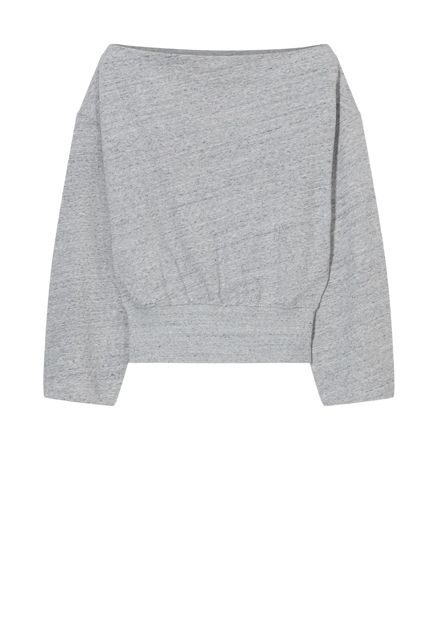 C95745 Off-Shoulder Sweatshirt | Light Grey Melange