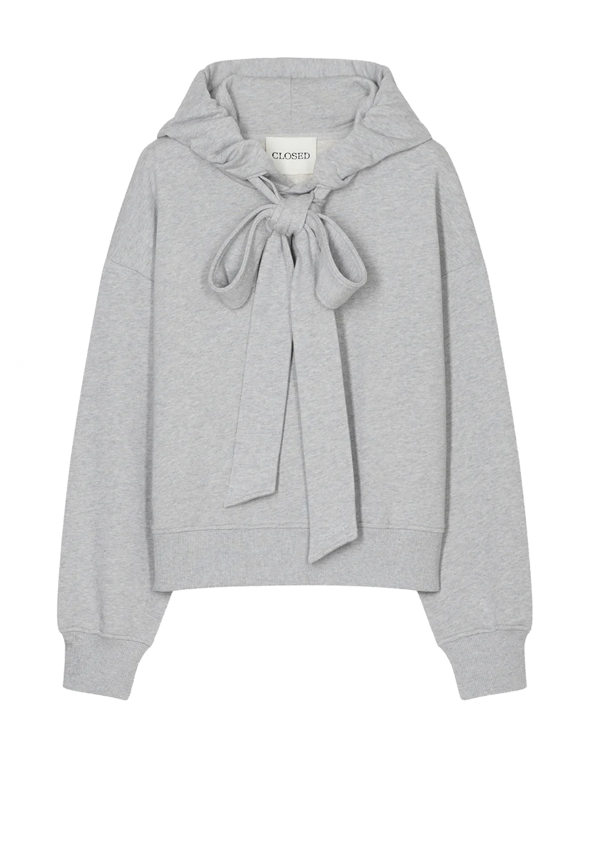 C95752 Bow Tie Hoodie | Light Grey Melange