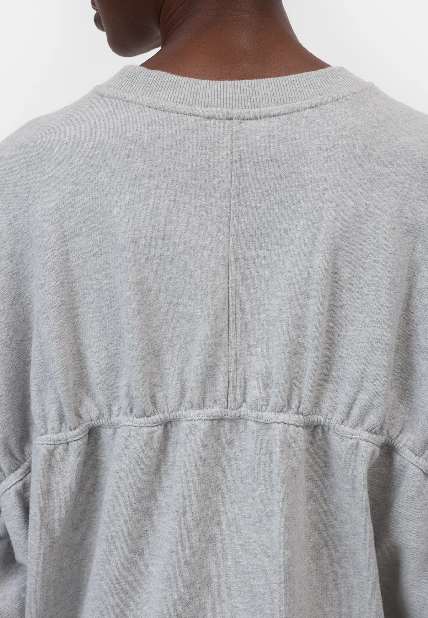 C95761 Gathered Sweatshirt | Light Gray Melange