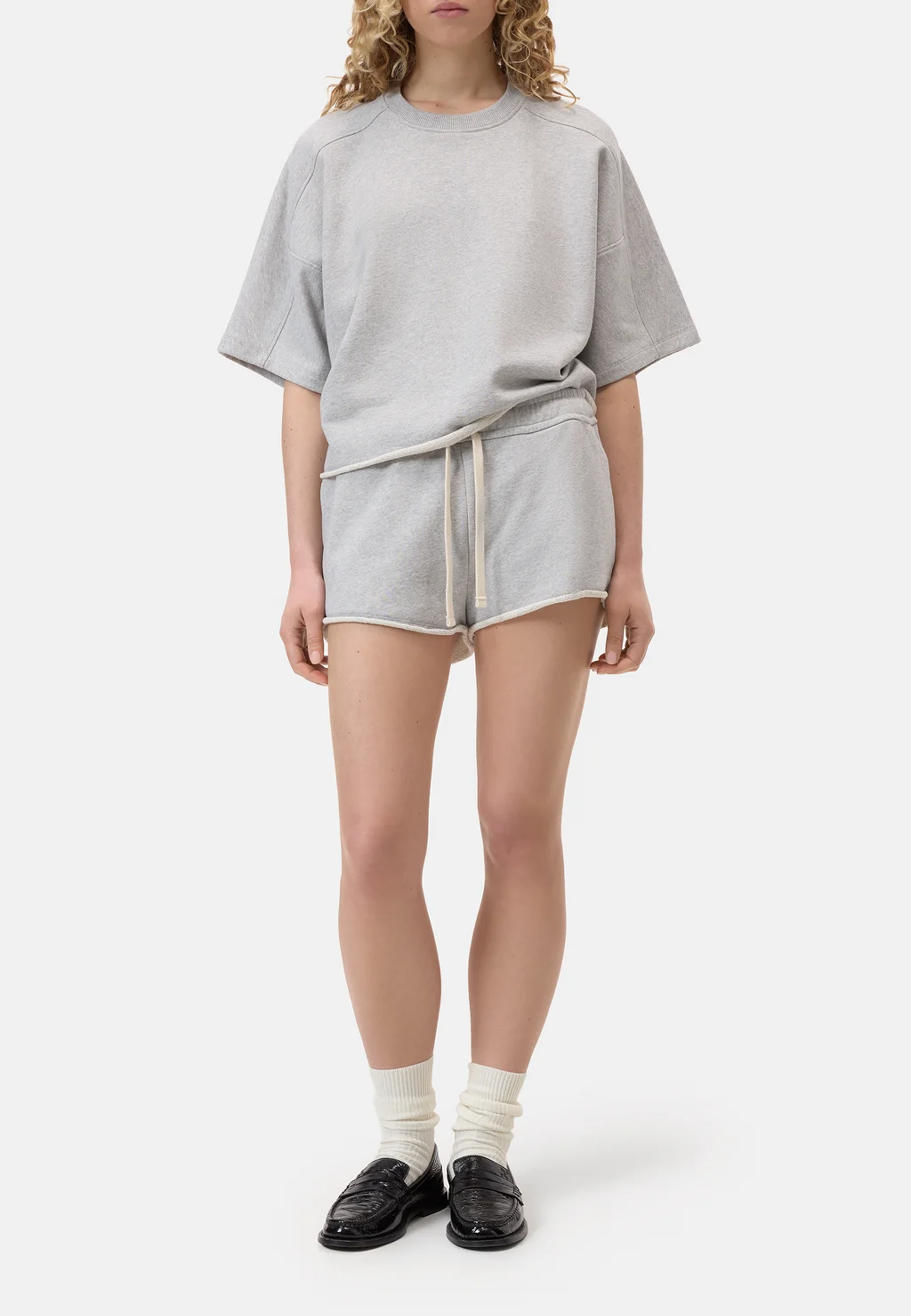 C95763 Deep Yoke T-shirt | Lysegrå Melange