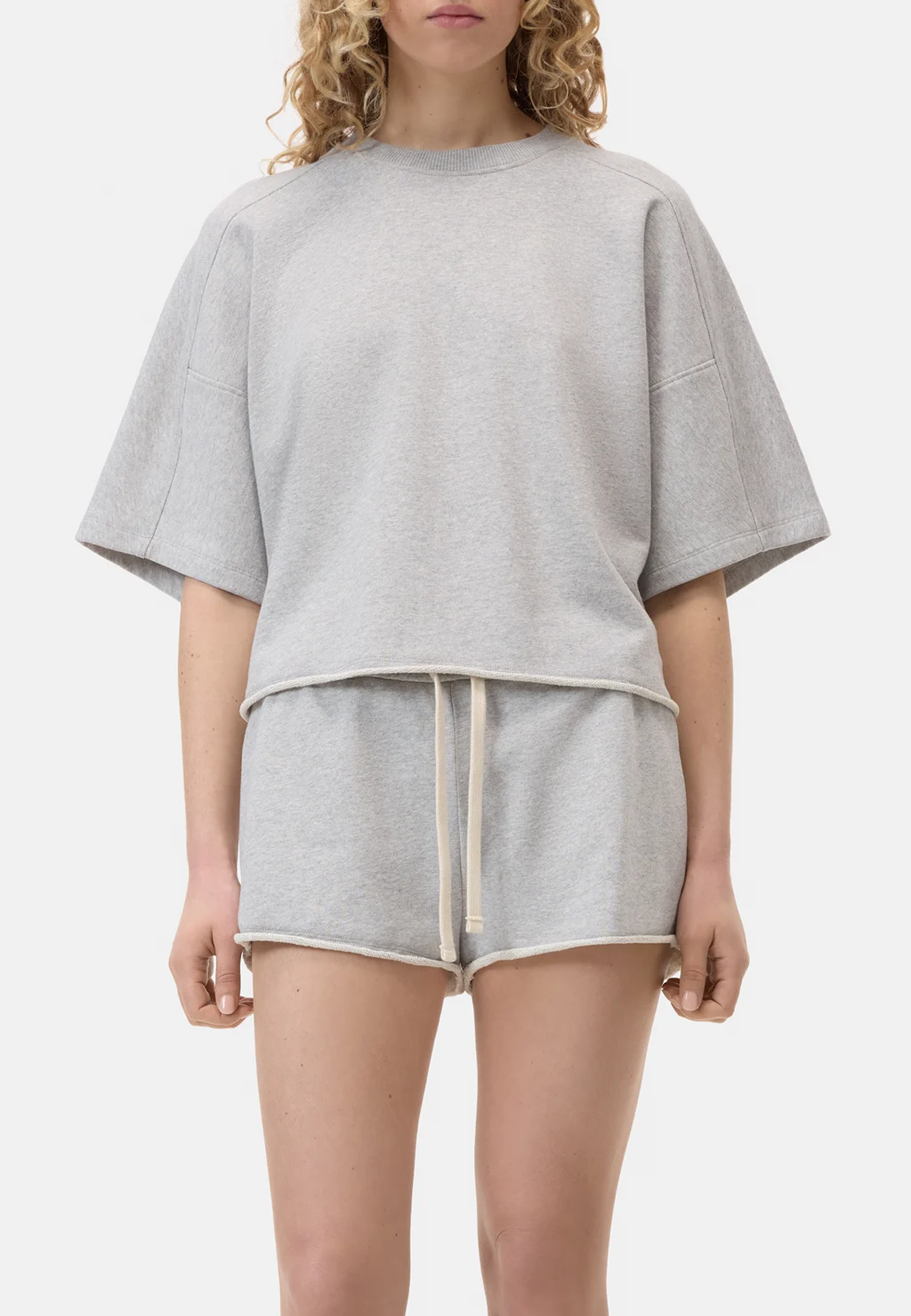 C95763 Deep Yoke T-shirt | Lysegrå Melange