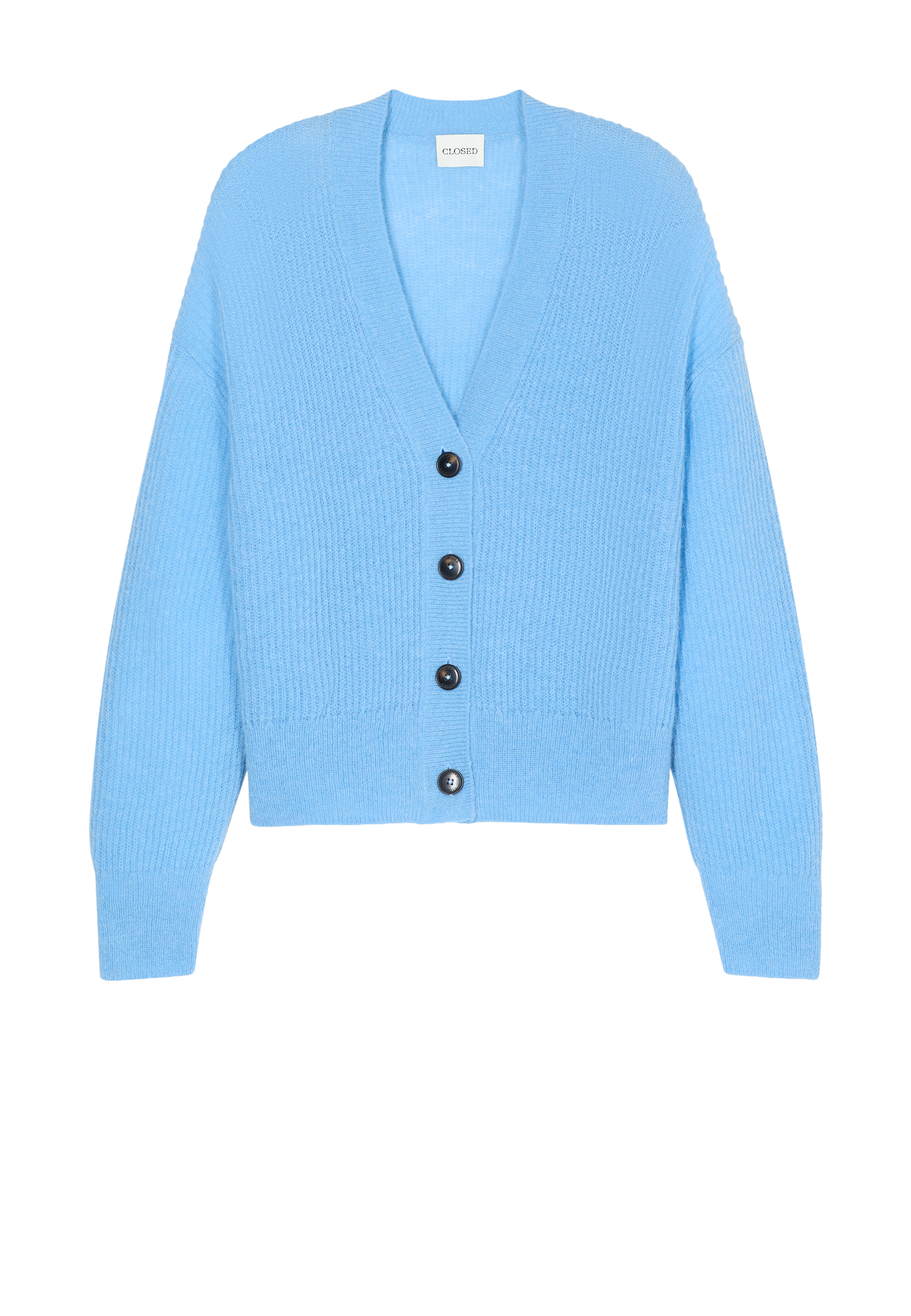 C96098 V-Neck Alpaka Cardigan | Sky Blue