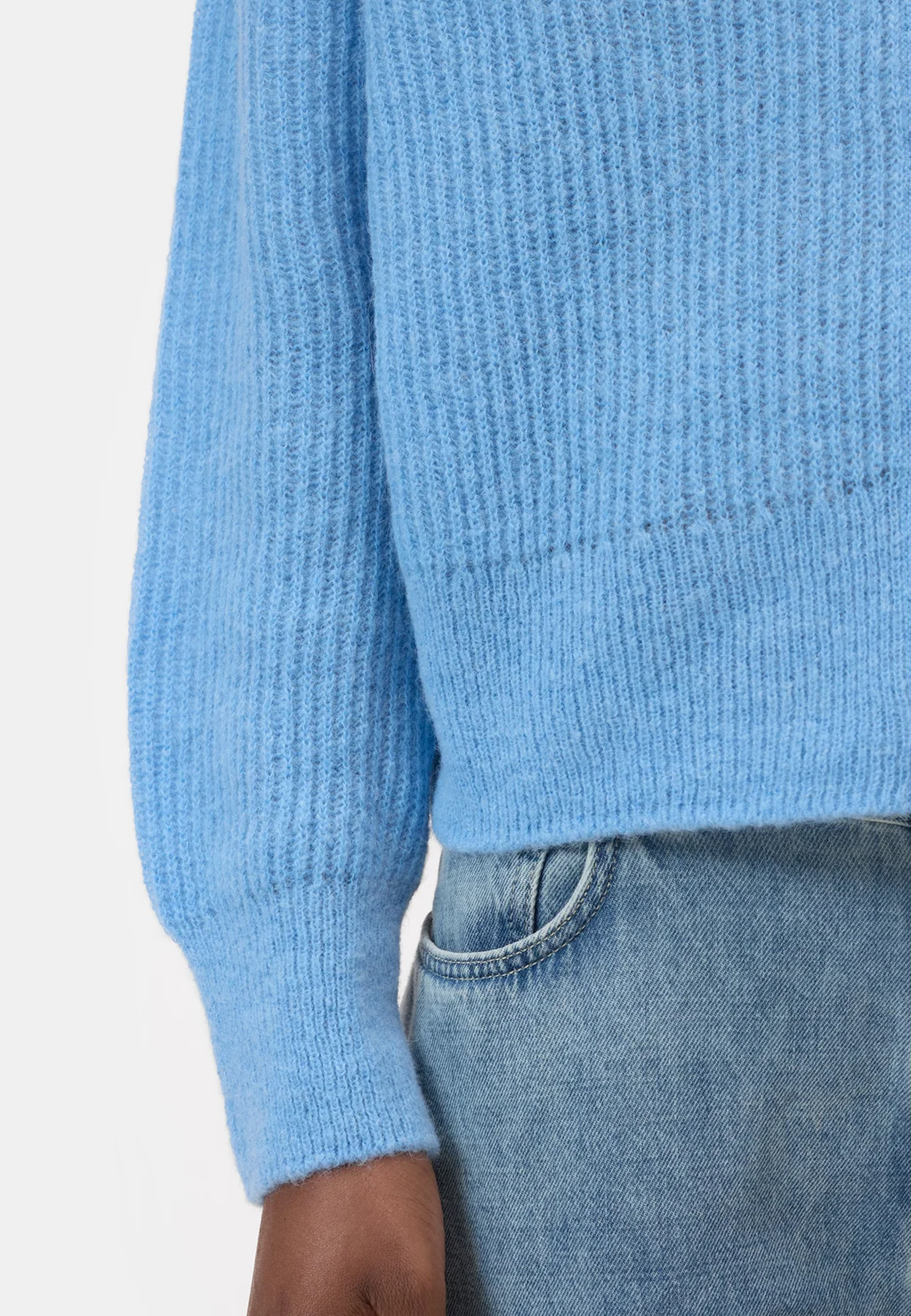 C96098 V-Neck Alpaca Cardigan | Sky Blue