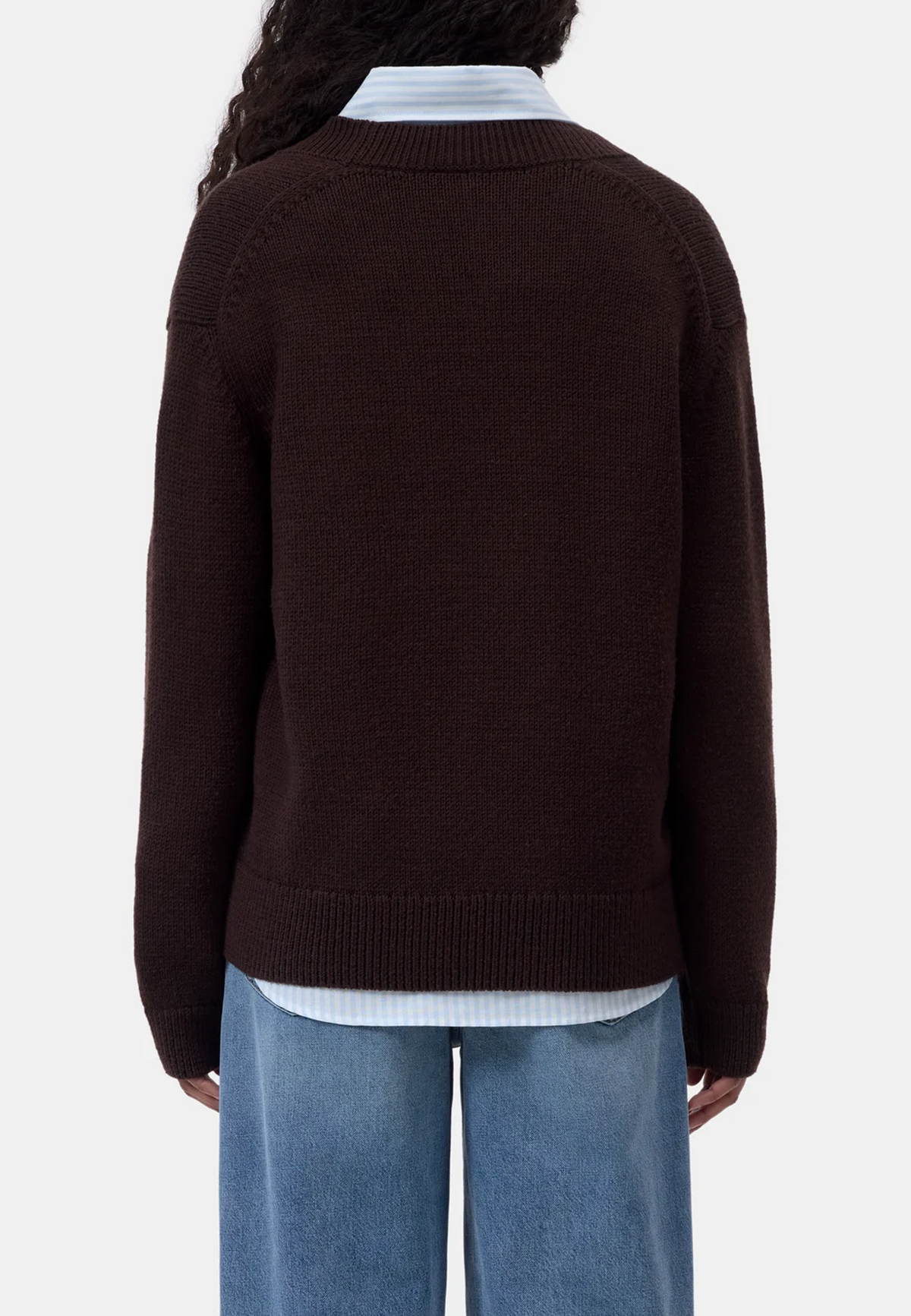 C96940 V-Neck Longsleeve | Cinder Brown